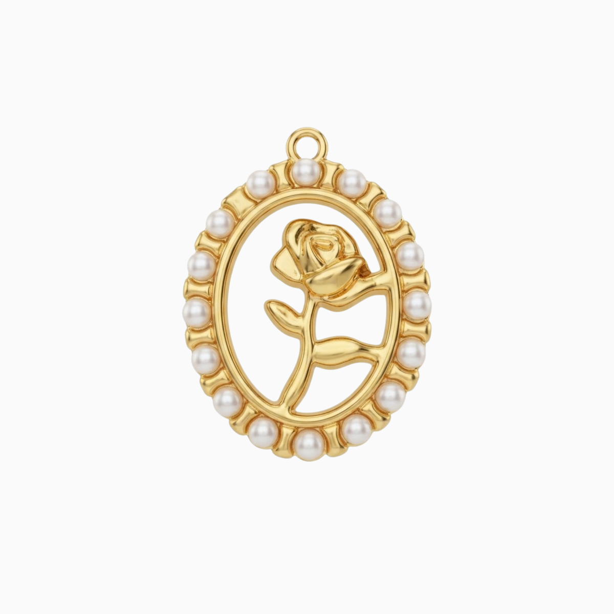 Charms - Oval Rose Pendant