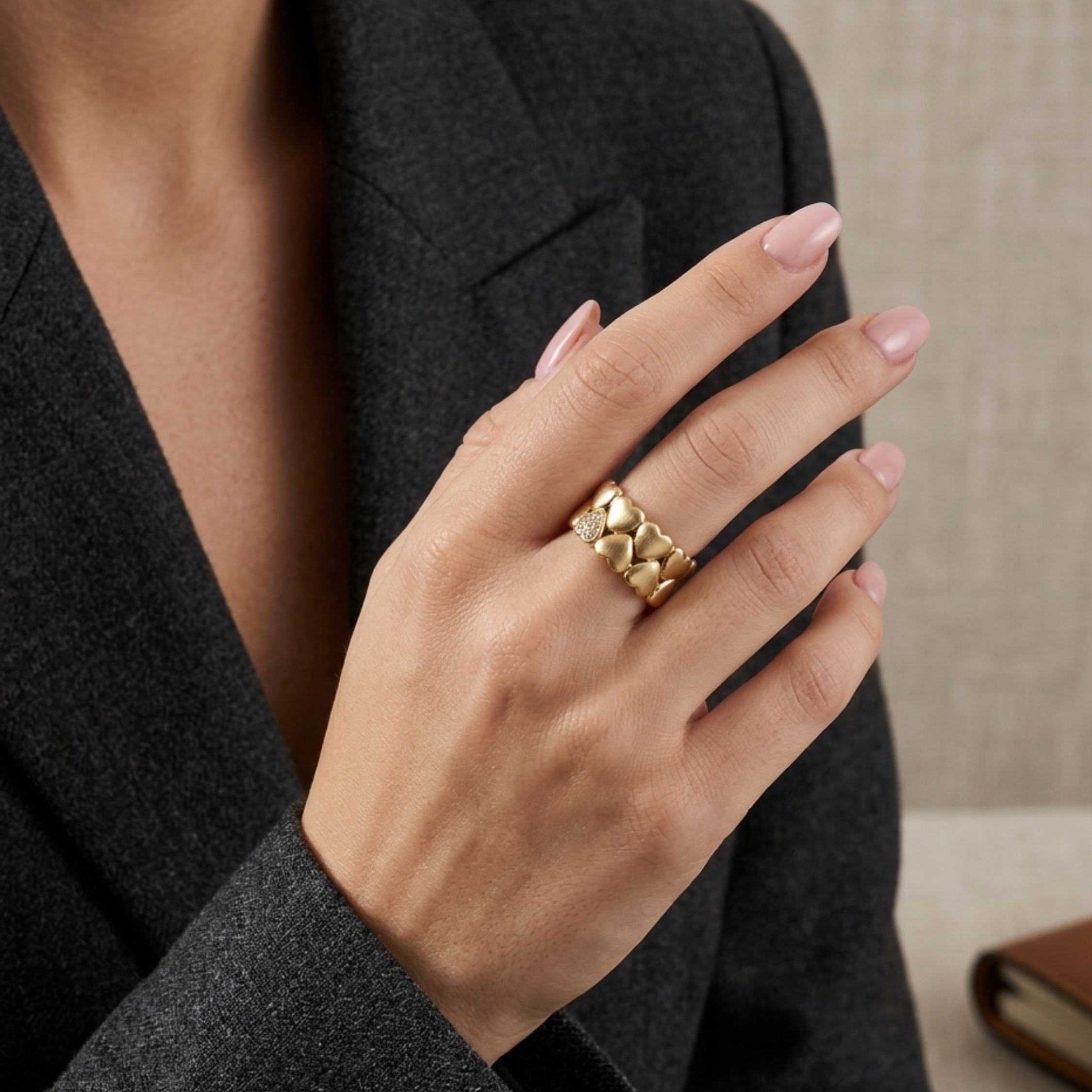 Ashe Heartlight Gold Band