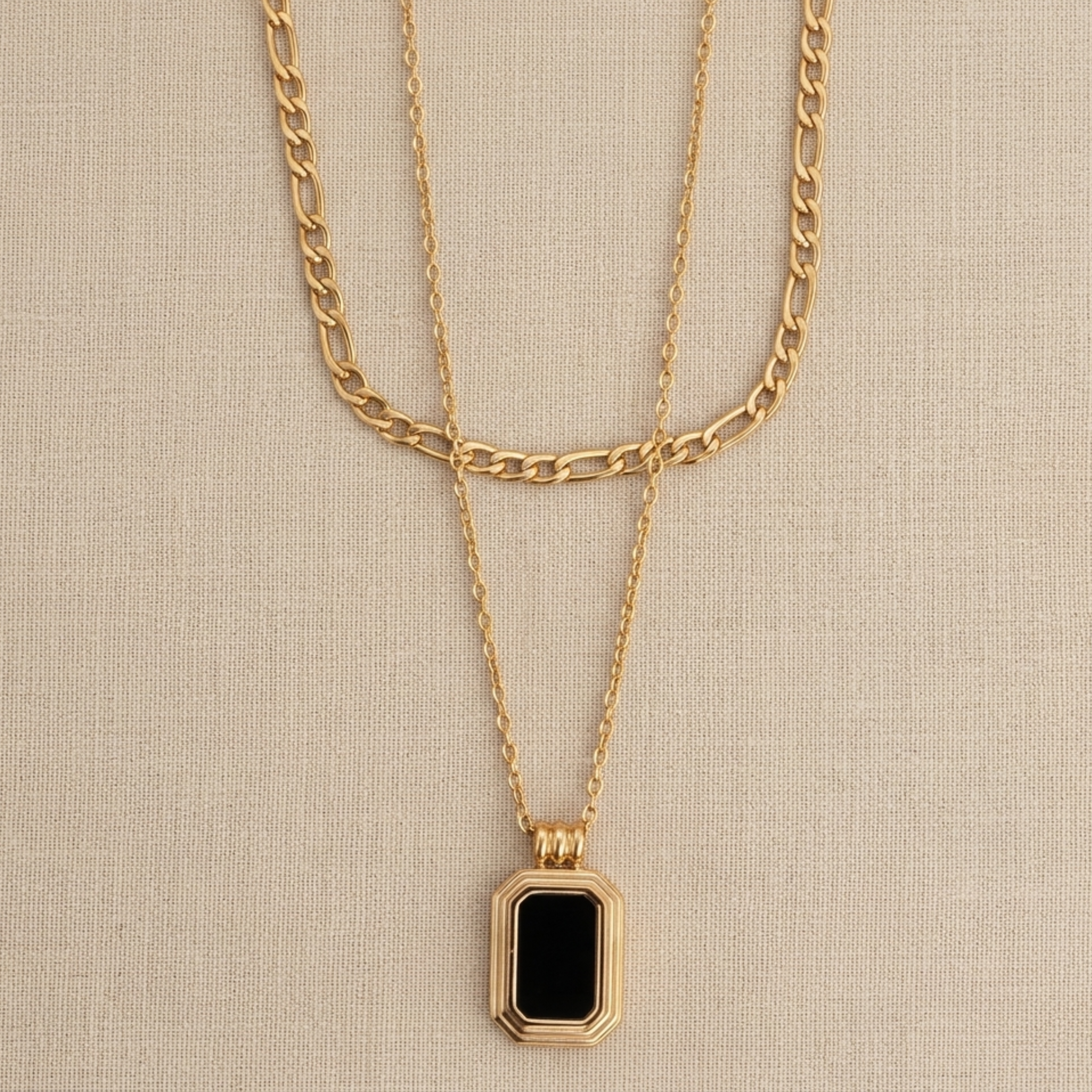 Elisia Black Onyx Two-Layer Necklace