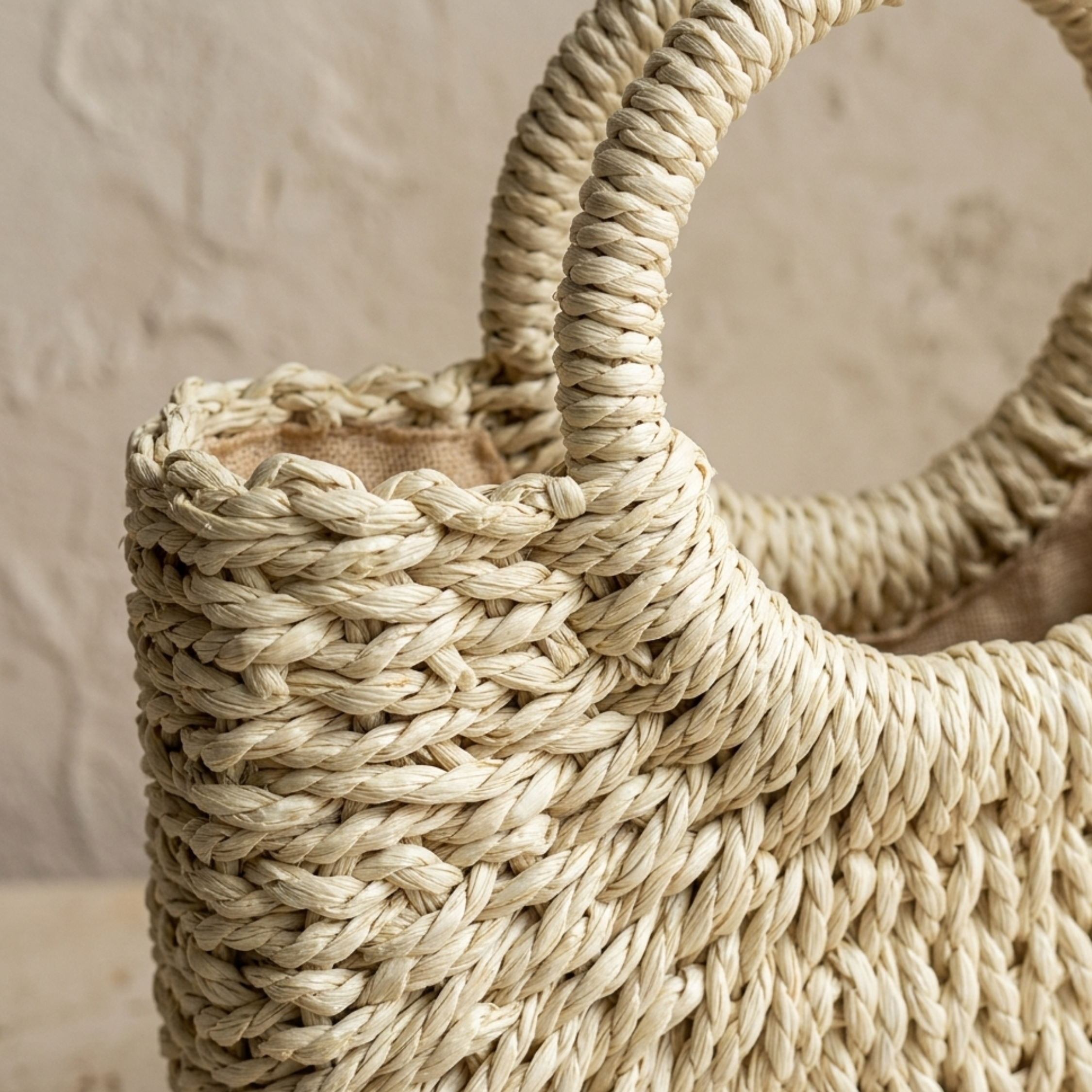 Handcrafted Boho Half-Circle Wicker Tote Handbag - Sustainable Bag