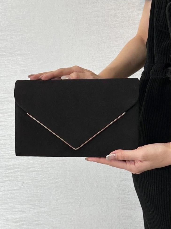 Noctura Suede Velvet Envelope Clutch