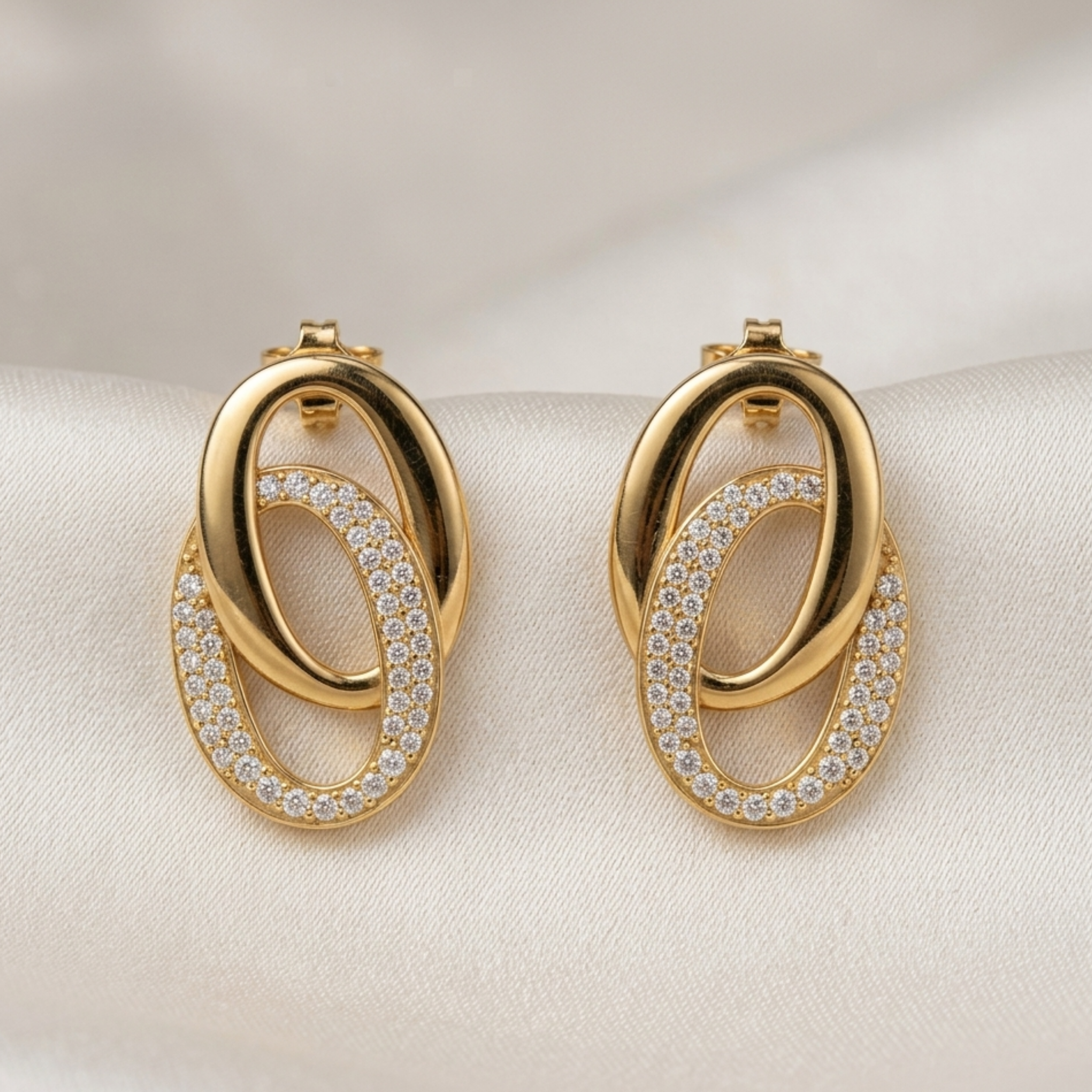 Farenza Dual Loop Interlock Earrings