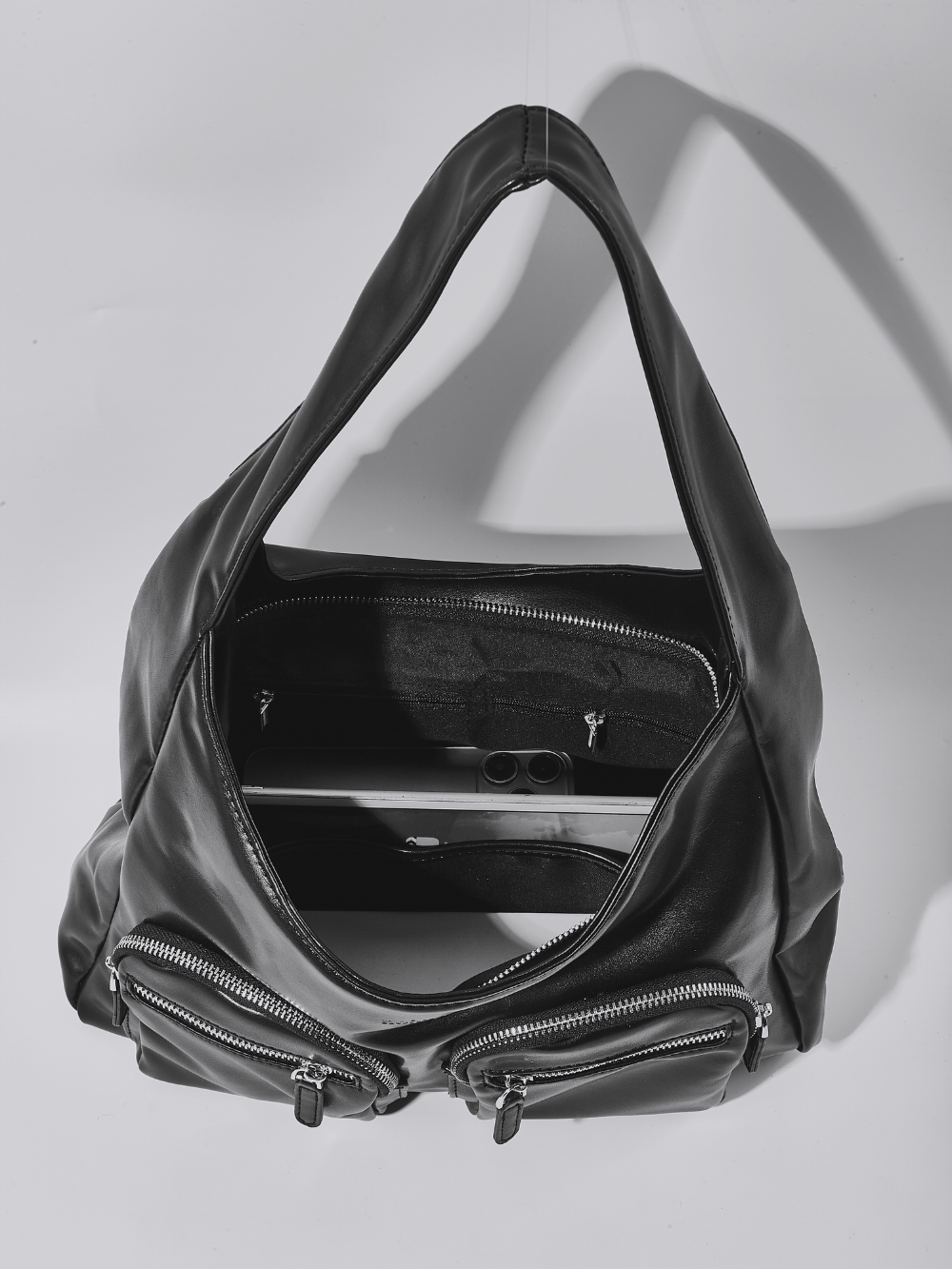 Claire Pocket Vegan Leather Shoulder Bag
