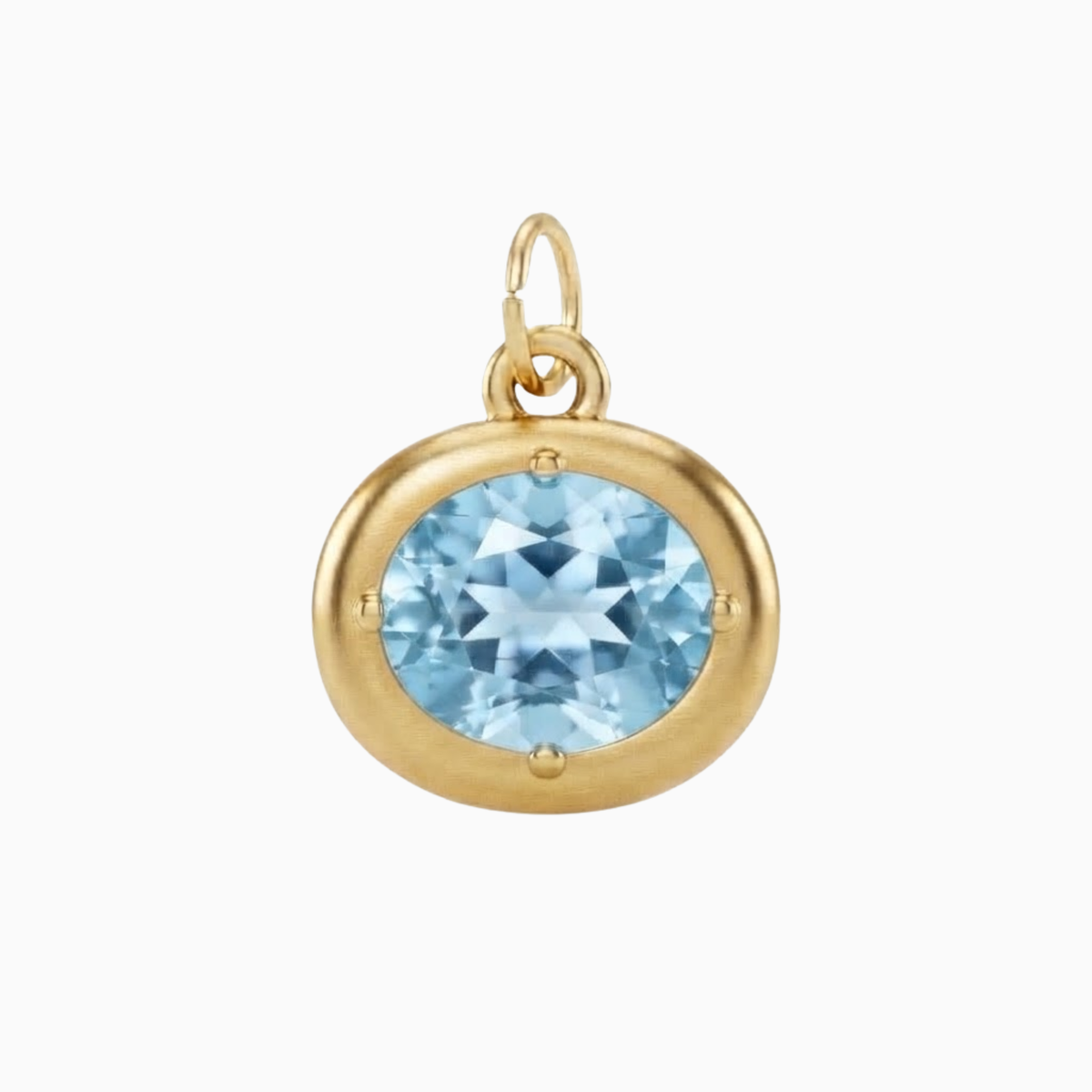 Breloques - Pendentif ovale à taille facettée avec pierre de naissance de mars