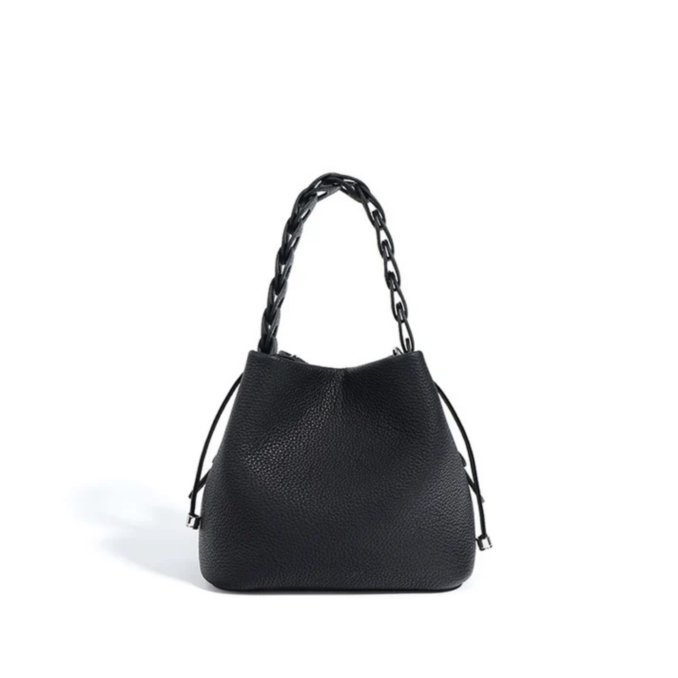Olythéa Genuine Top-Grain Leather Bucket Bag