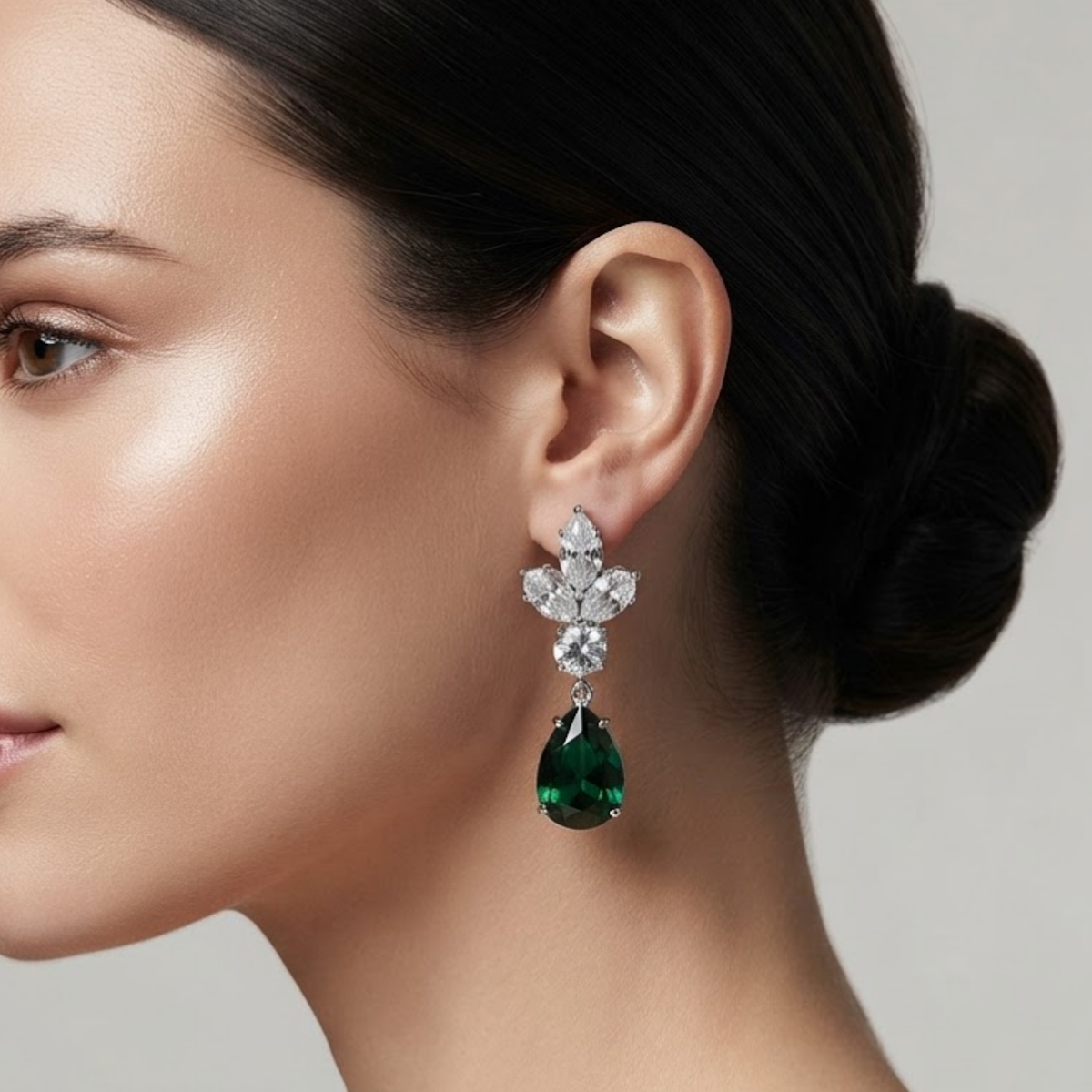 Emilia Emerald Crystal Drop Earrings