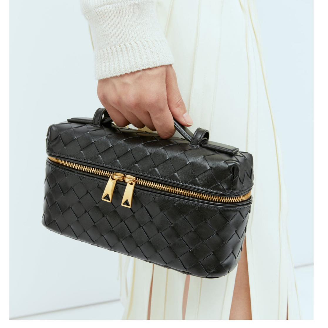 Woven Vegan Leather Handbag