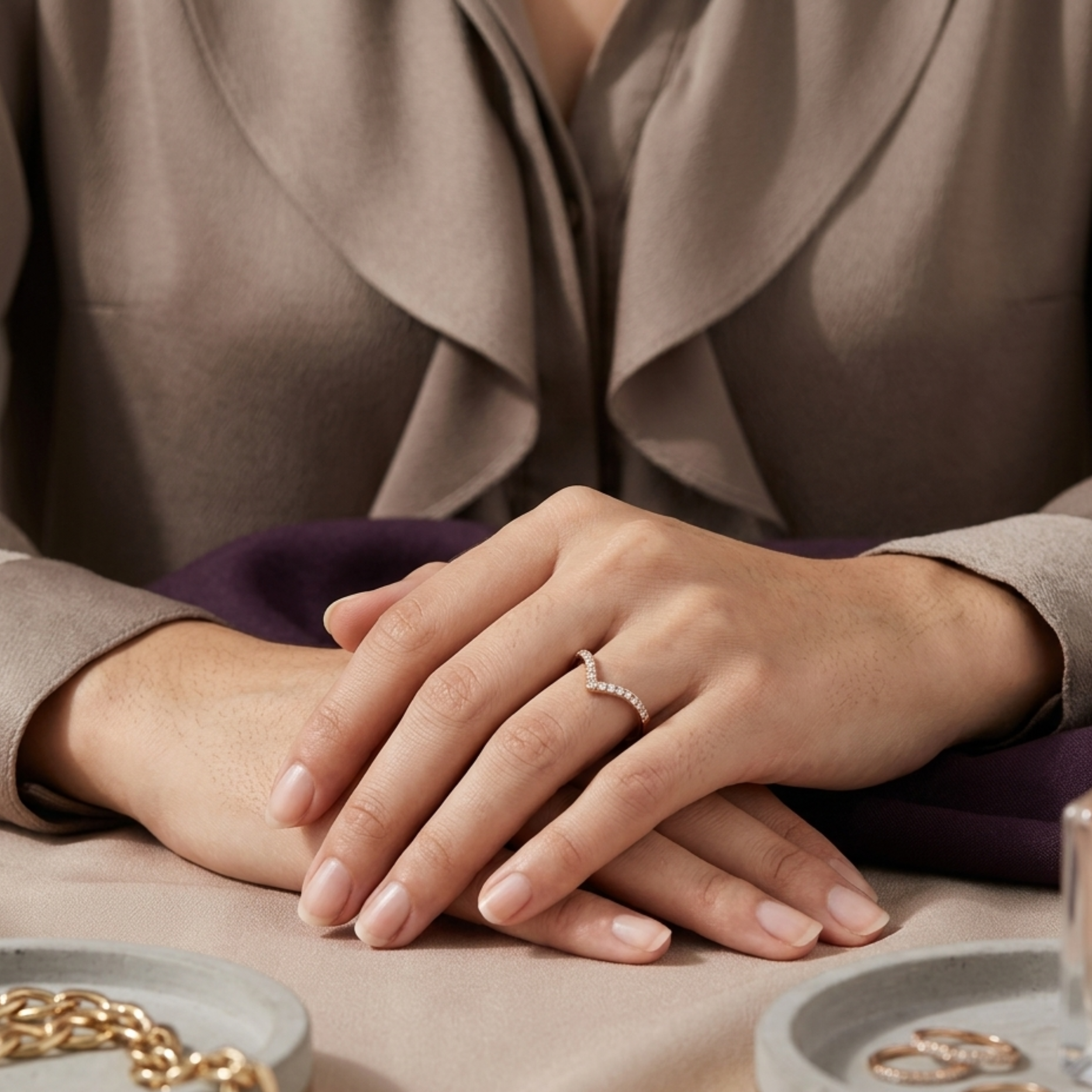 Dione Contemporary Chevron Ring