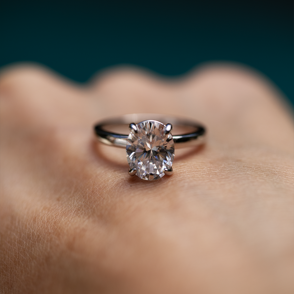 Celestial Glow Moissanite Solitaire Ring