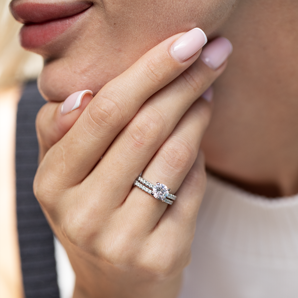 Lustrous Promise Moissanite Ring