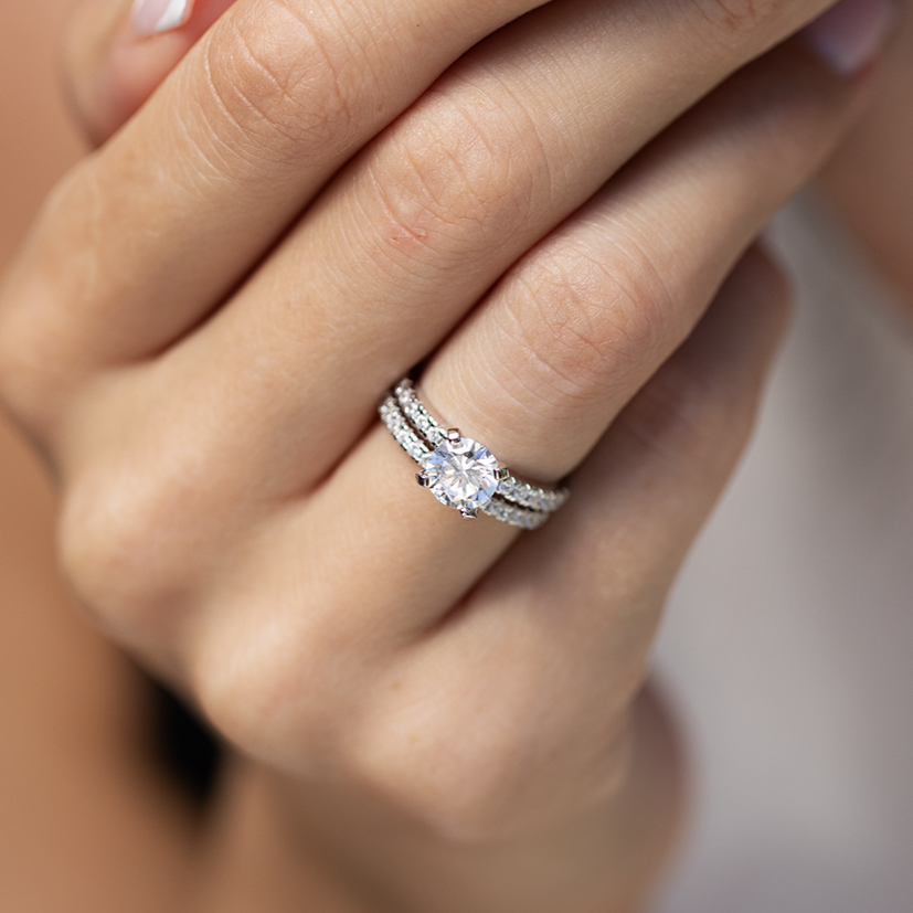Lustrous Promise Moissanite Ring