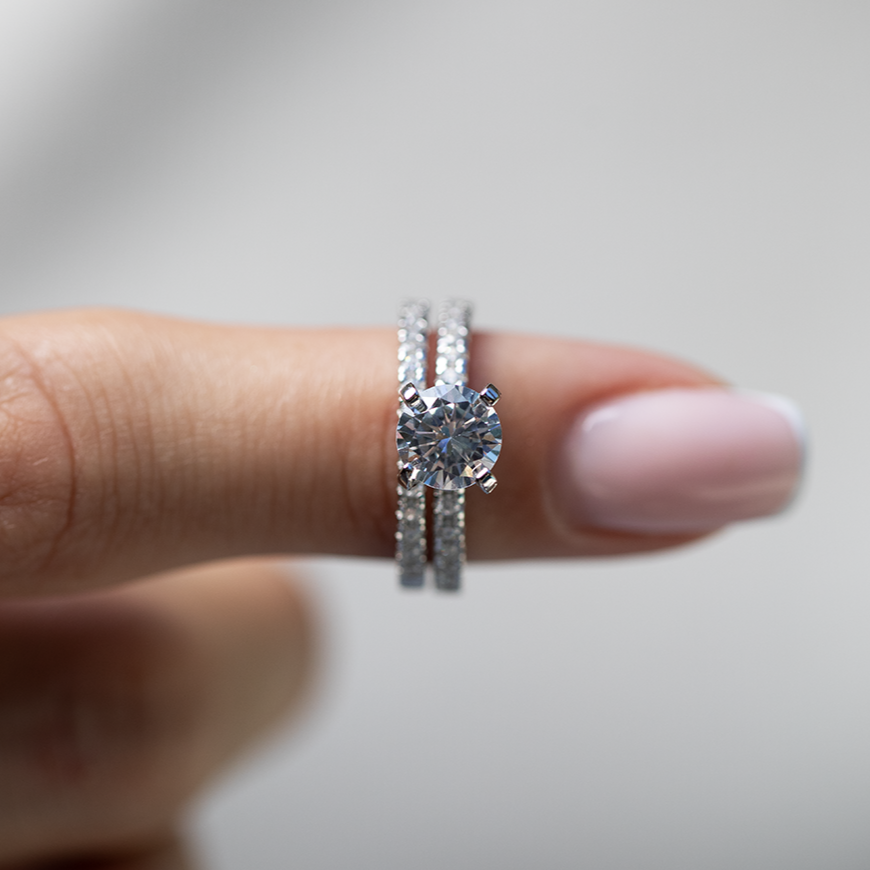 Lustrous Promise Moissanite Ring