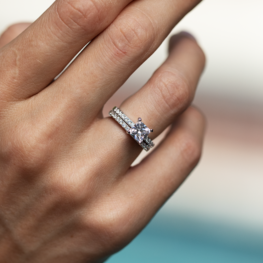 Luminous Promise Moissanite Engagement Ring Set