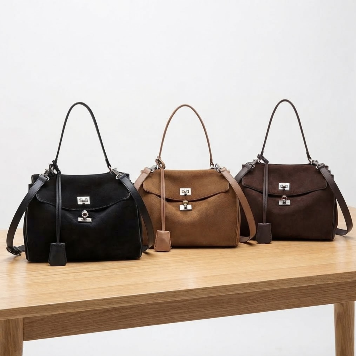 Elarna Vegan Suede Chic Handbag