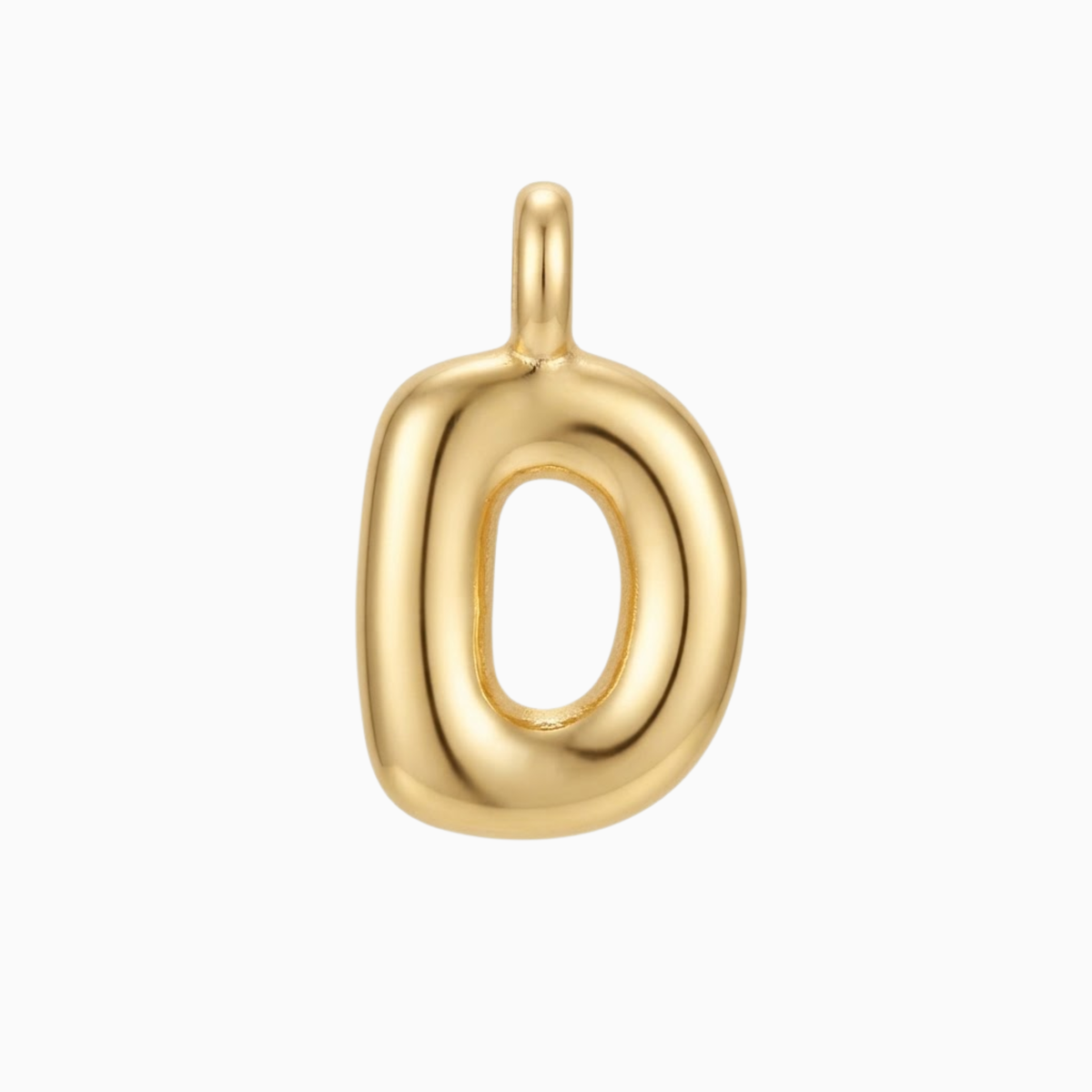Charms - Gold Bubble Letter D Pendant