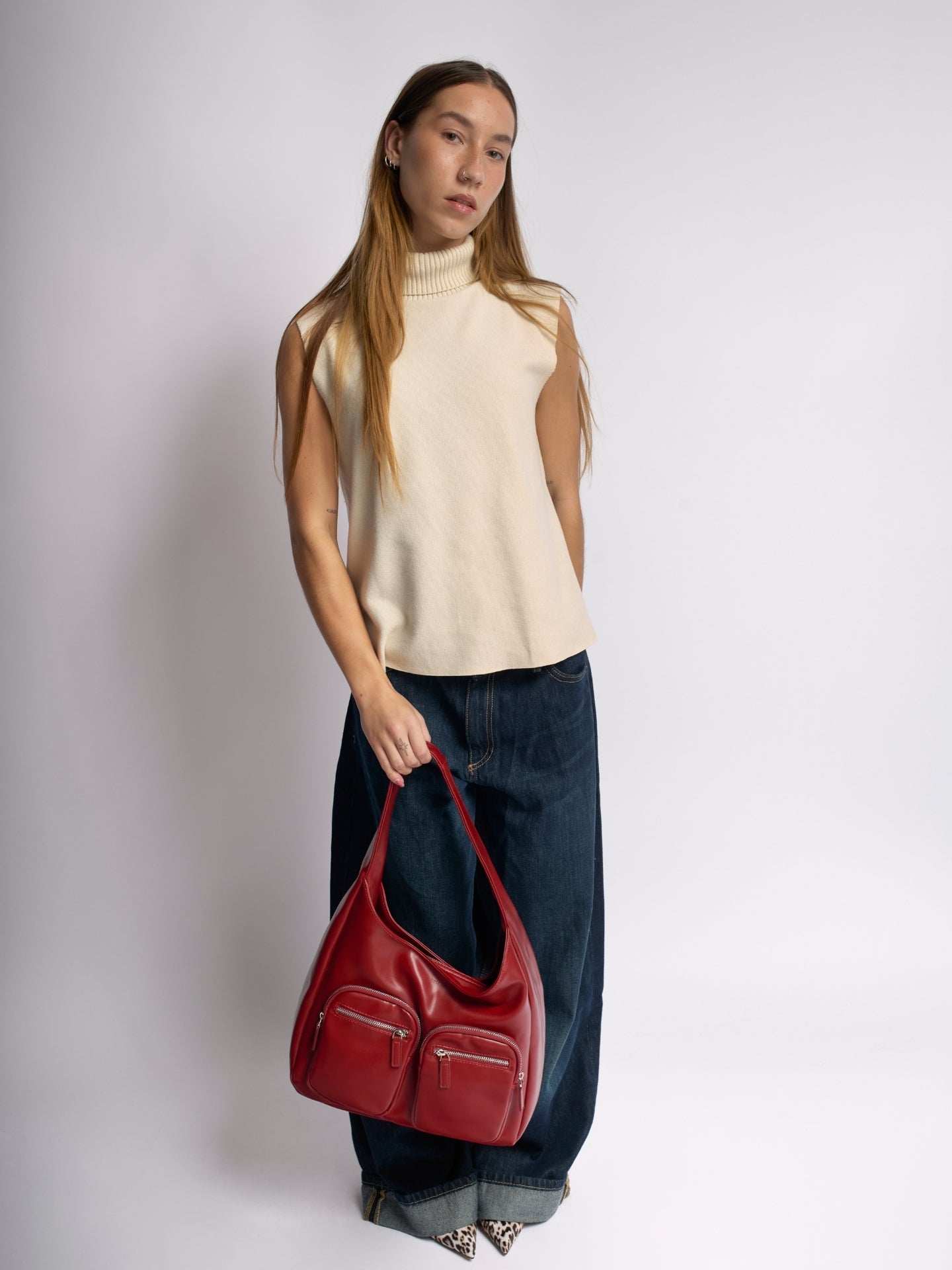 Claire Pocket Vegan Leather Shoulder Bag