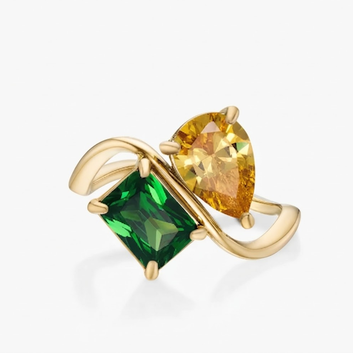 Anello d'oro con pietra portafortuna di nascita Alethiea Selene