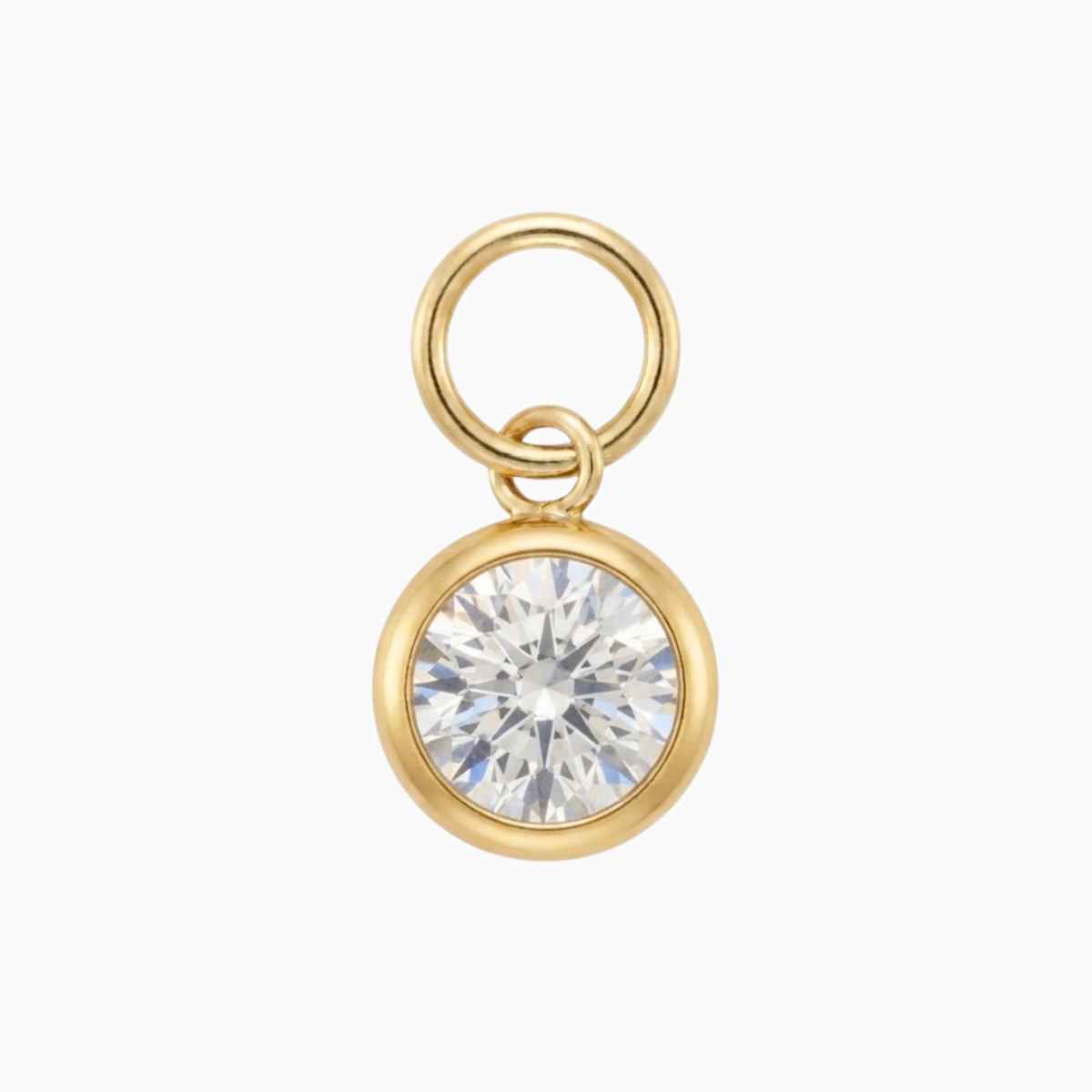 Charms - April Classic Round Birthstone Pendant