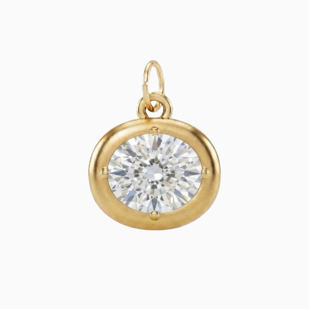Breloques - Pendentif ovale à taille facettée avec pierre de naissance d’avril