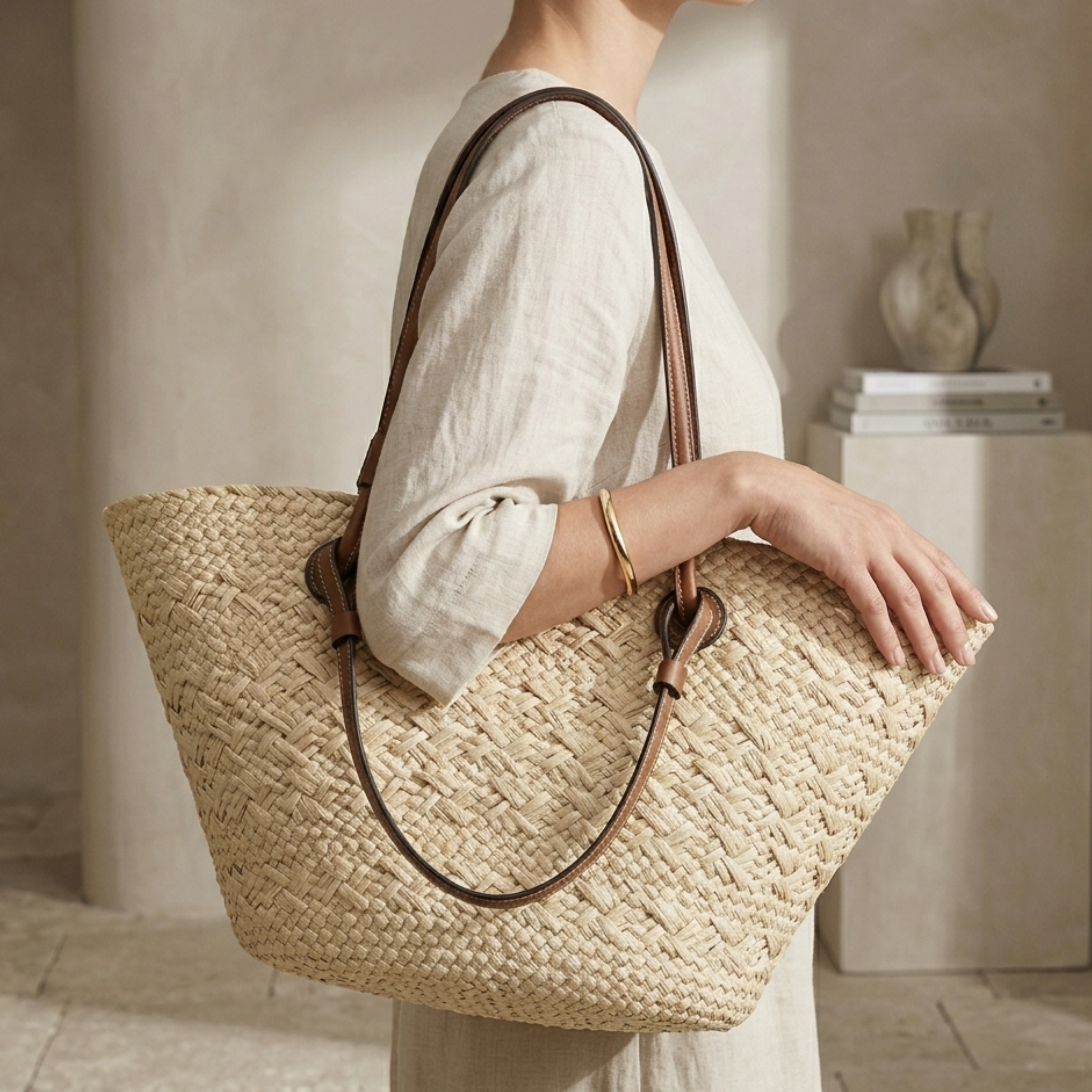 Handcrafted Rattan Wicker Summer Tote Bag – Sustainable Bags