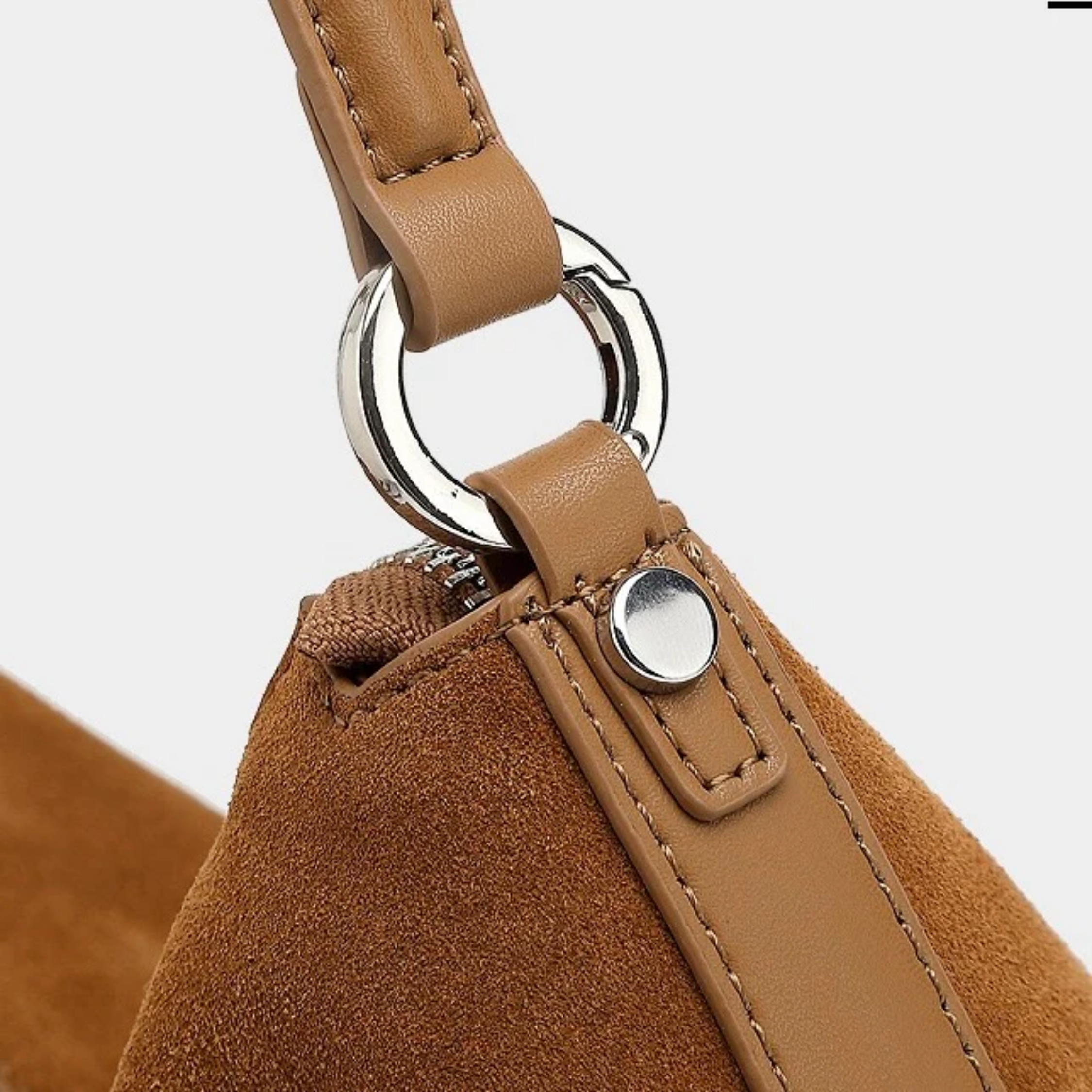 Luxéa Genuine Leather Hobo Bag with Braided Detail & Tassel Accent