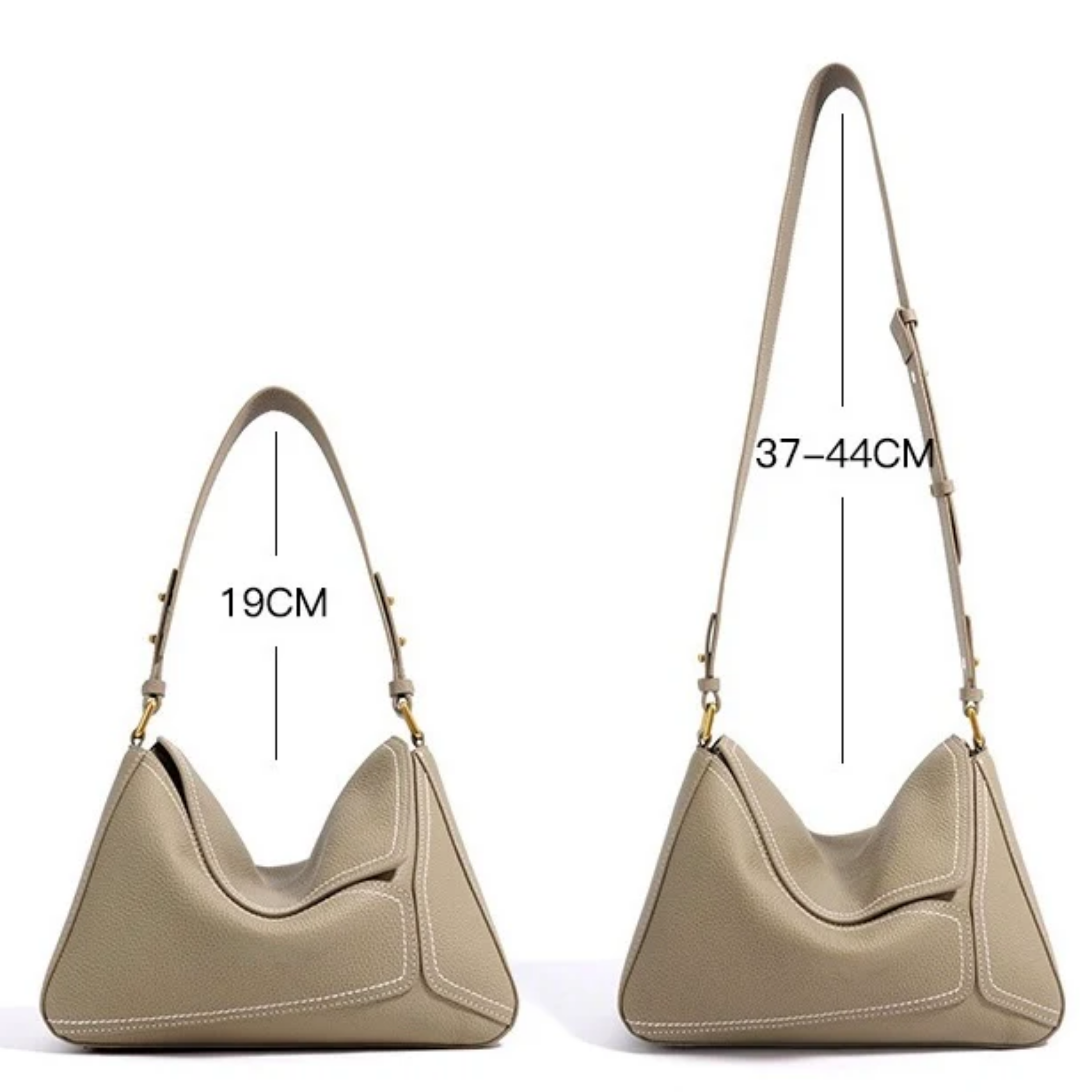 Zephyss Genuine Leather Geometric Shoulder Crossbody Bag