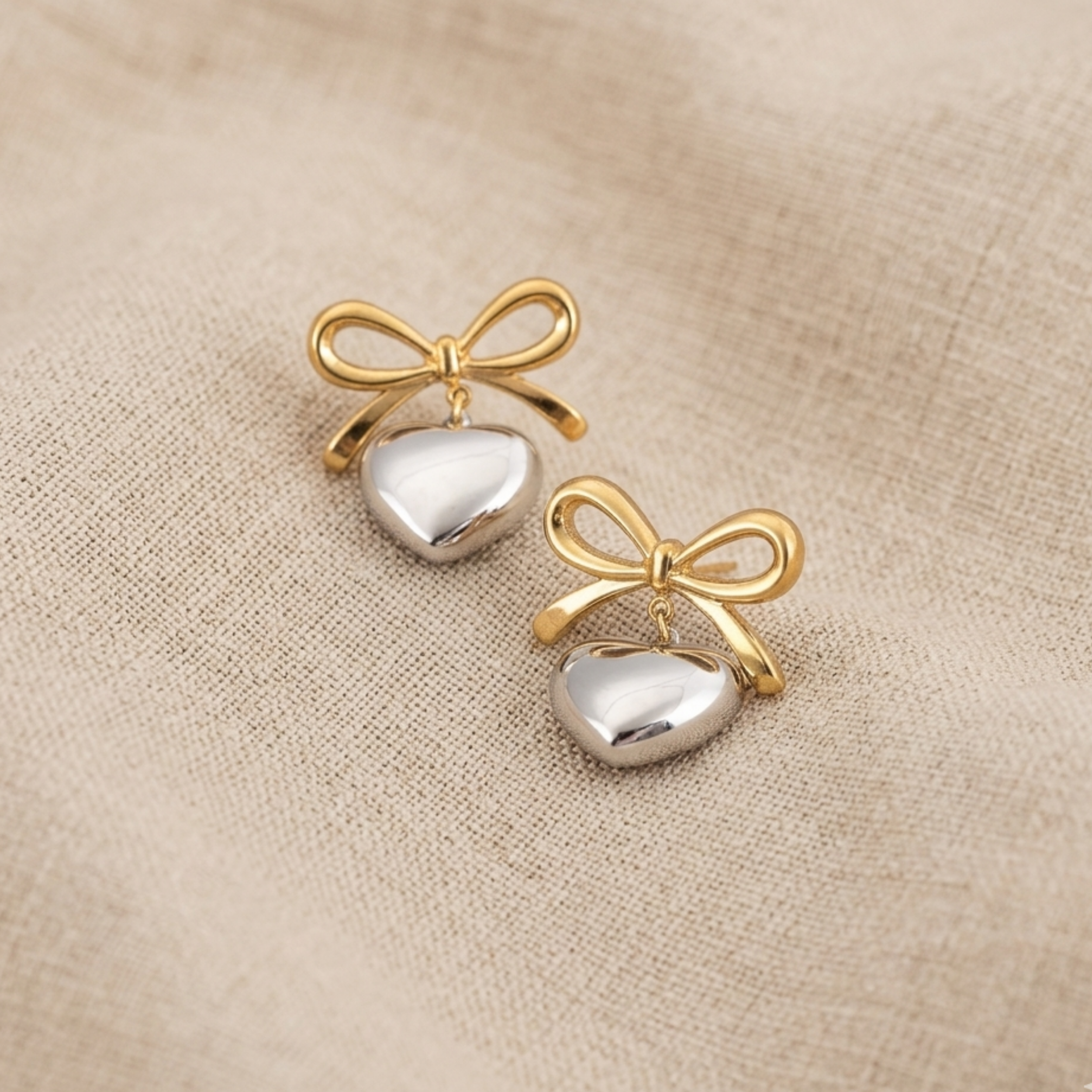 Valentine Wrapped Heart Stud Earrings