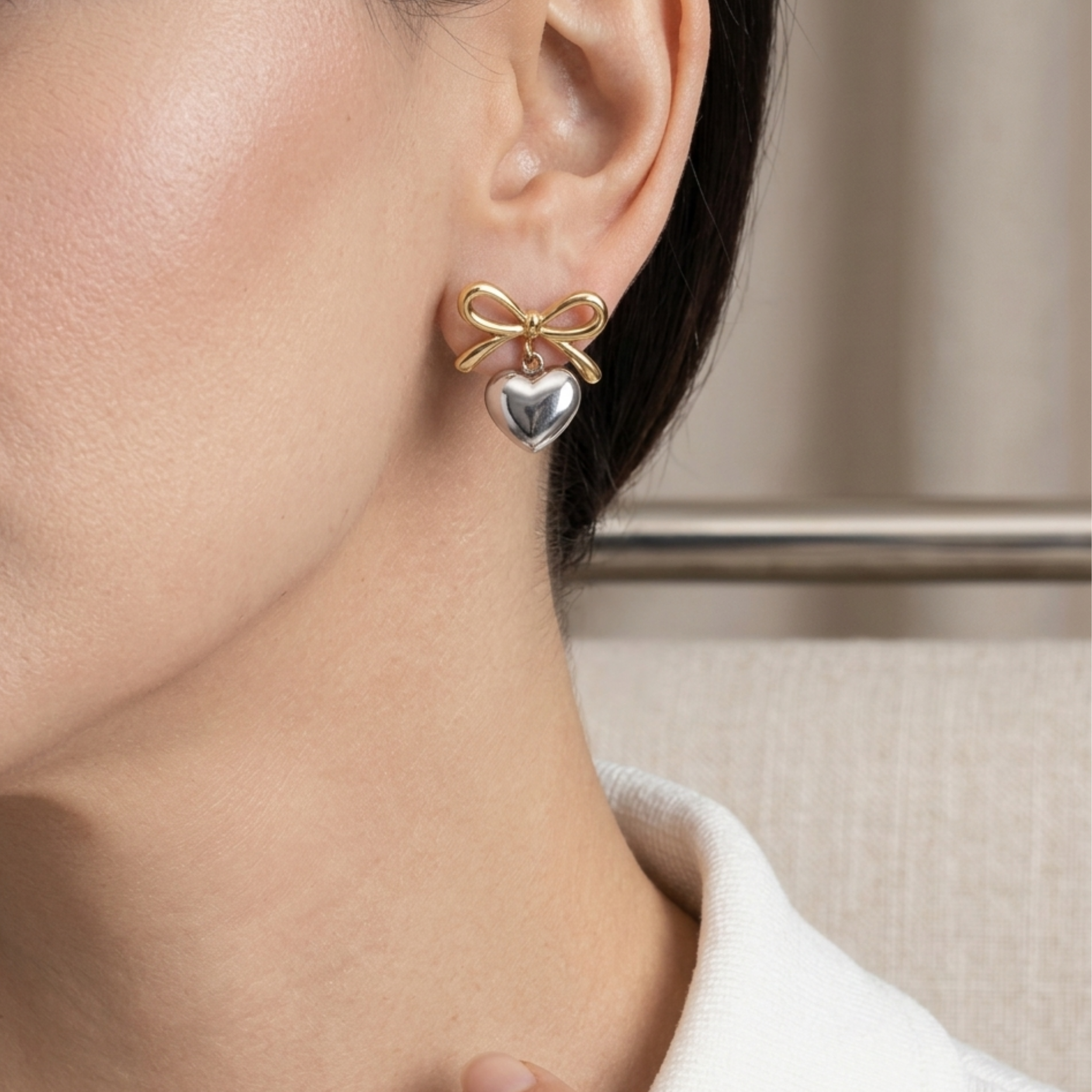 Valentine Wrapped Heart Stud Earrings