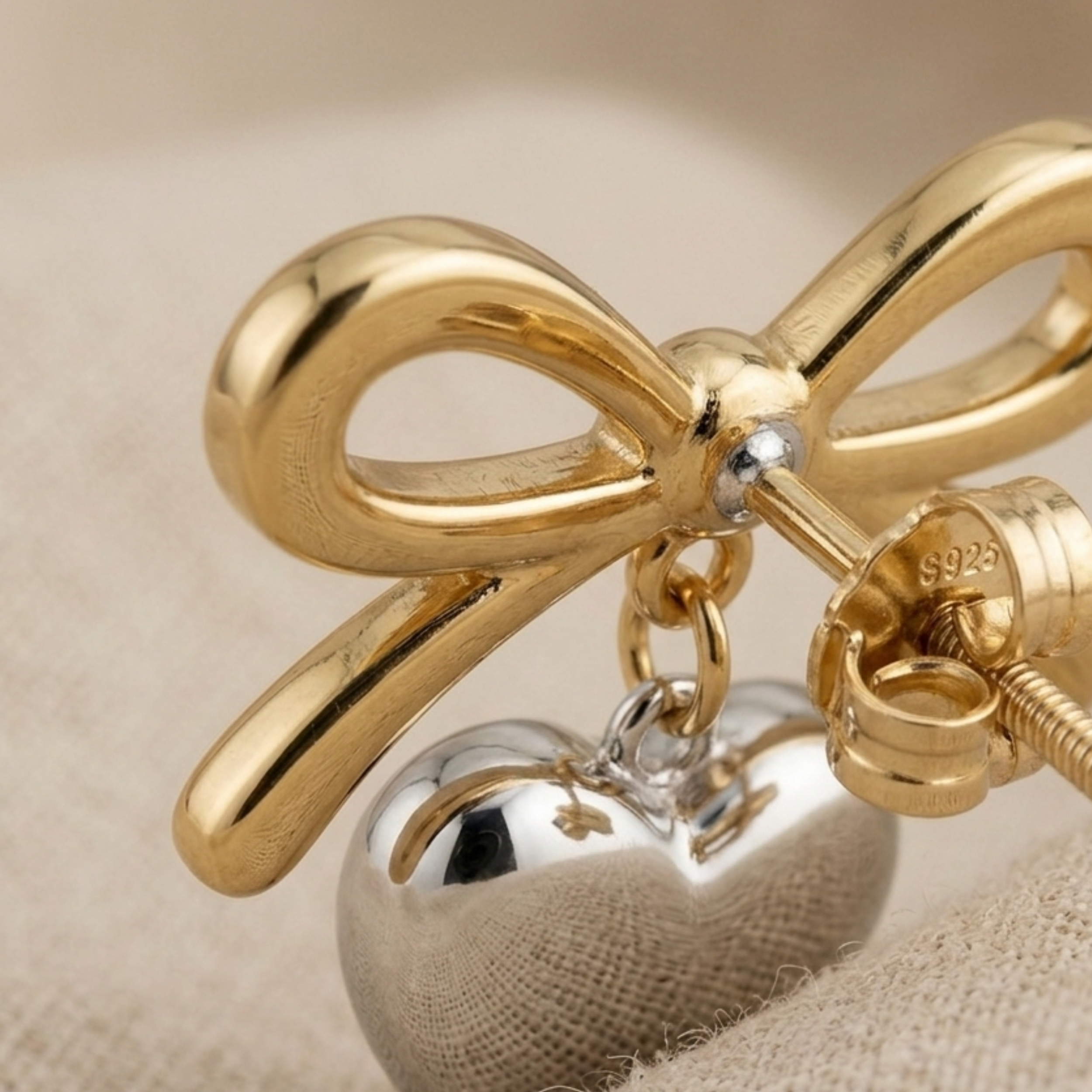 Valentine Wrapped Heart Stud Earrings