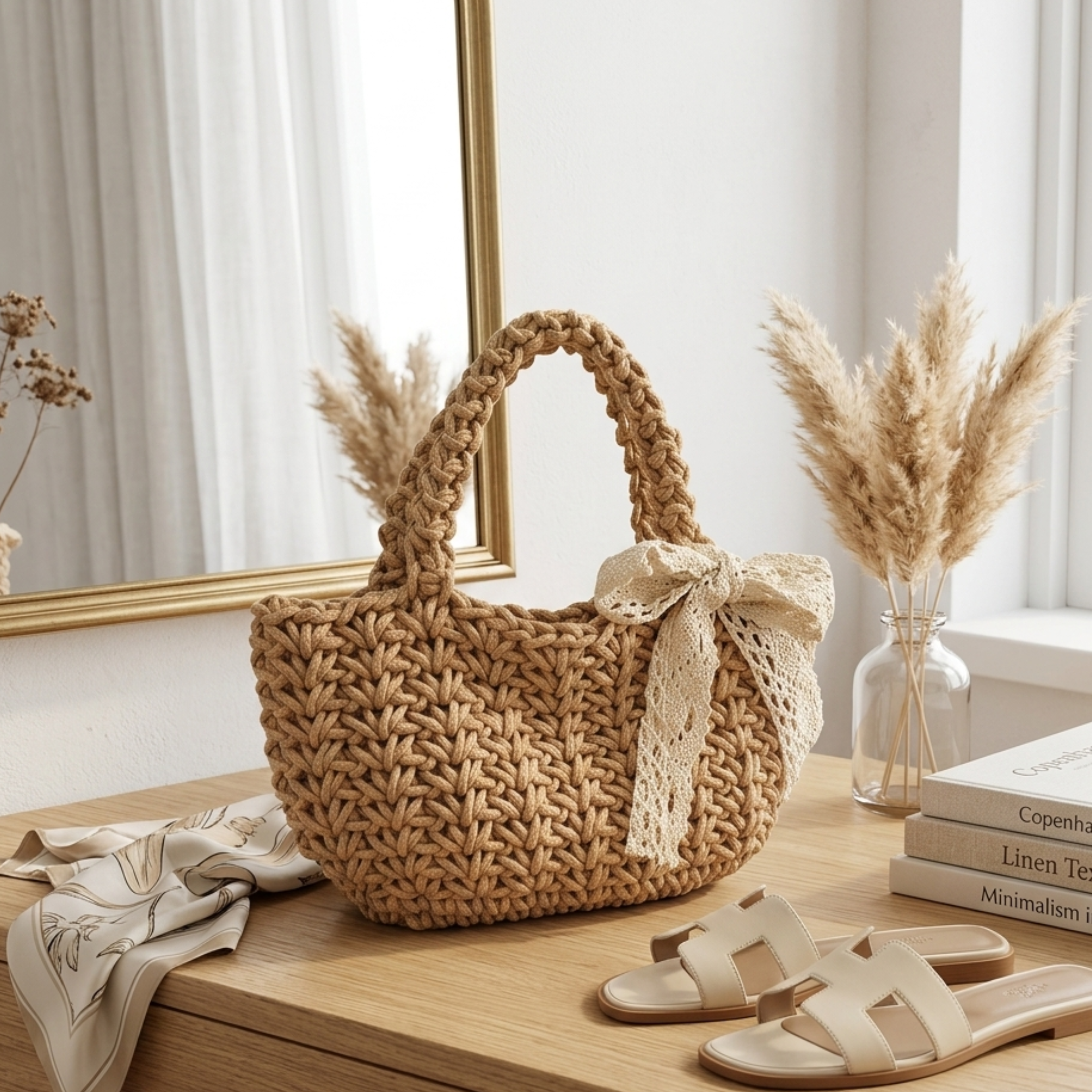 Minimalist Soft Weave Tote Handbag - Sustainable Bag