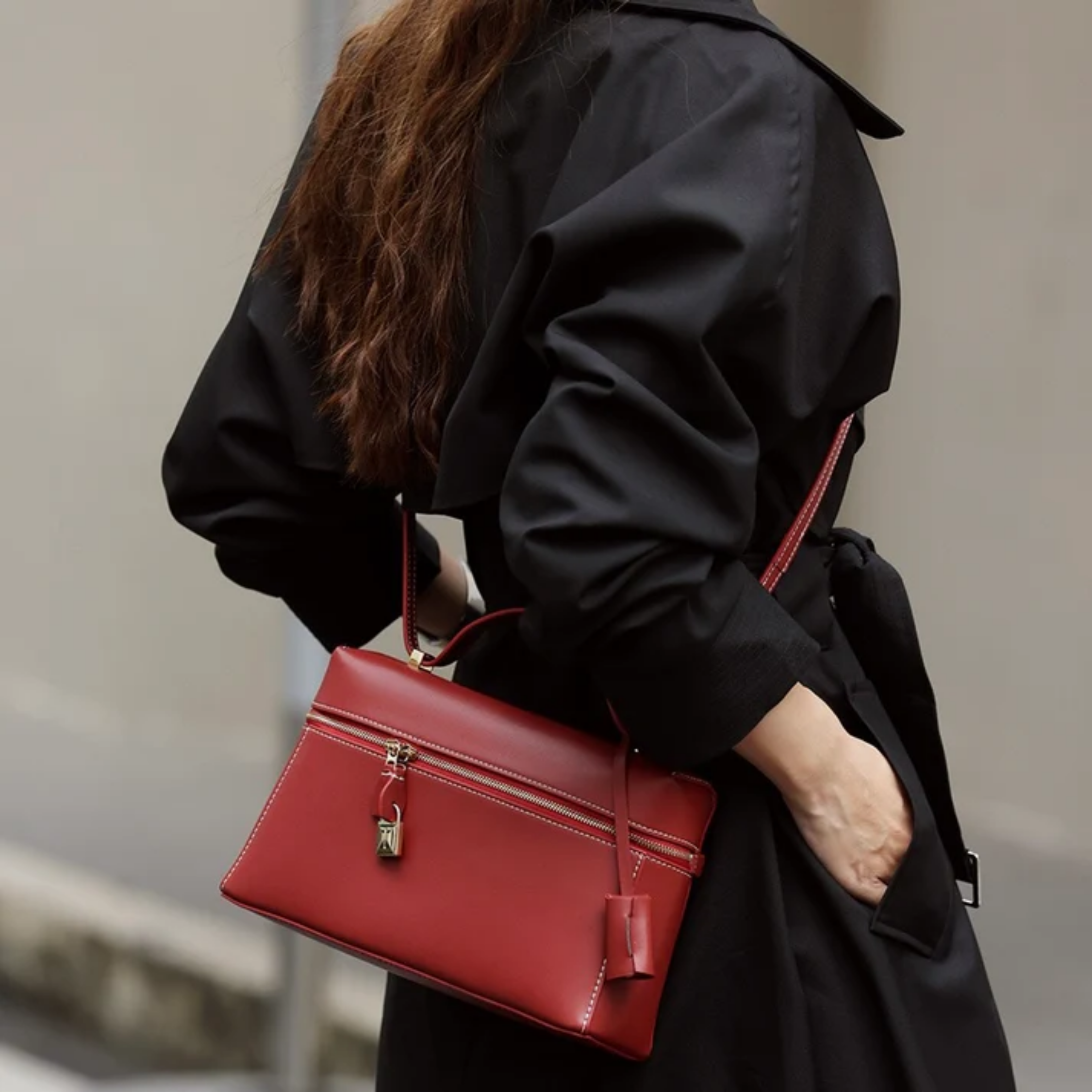 Fioréva Genuine Leather Crossbody Bucket Bag