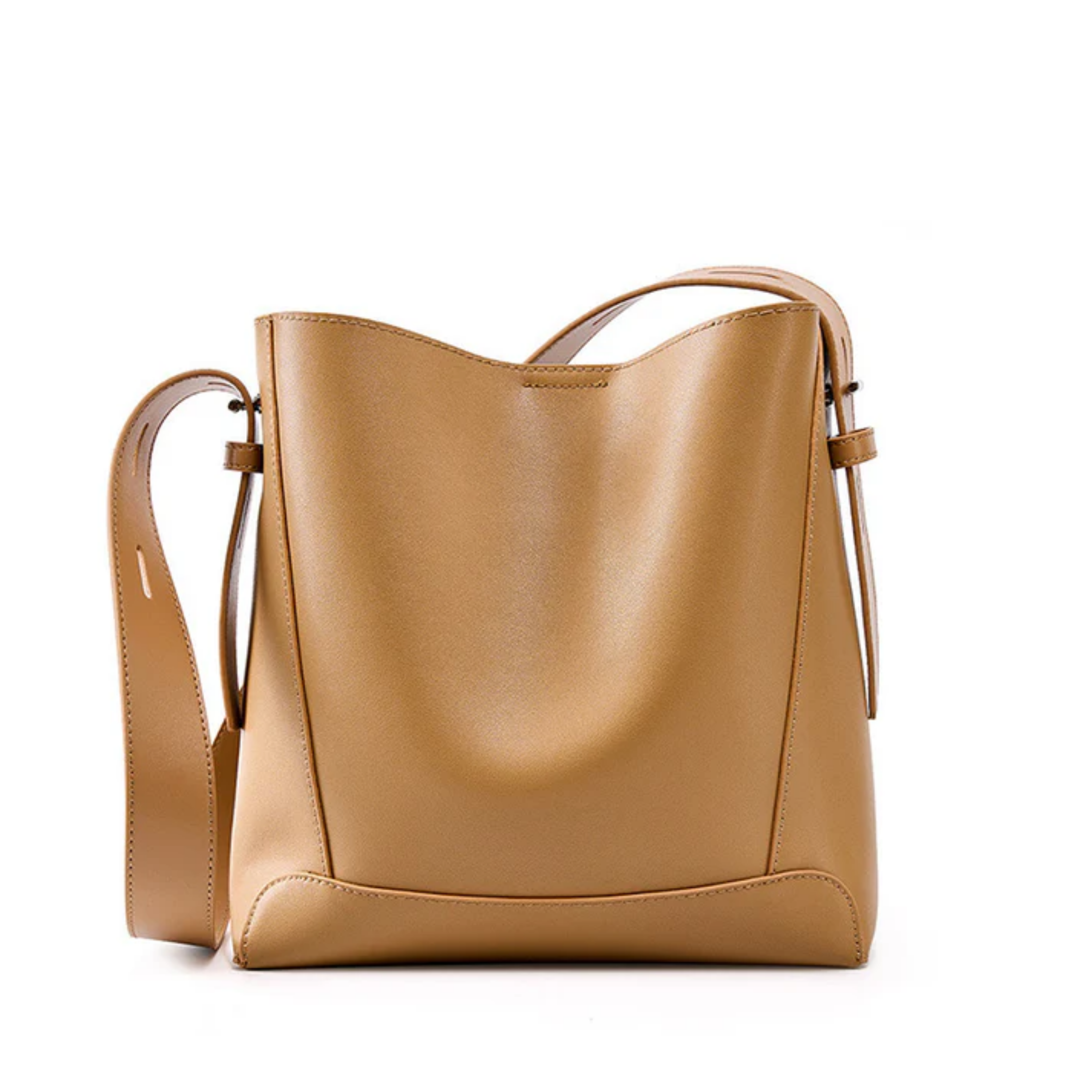 Ardena Genuine Leather Crossbody & Shoulder Oversized Bucket Bag