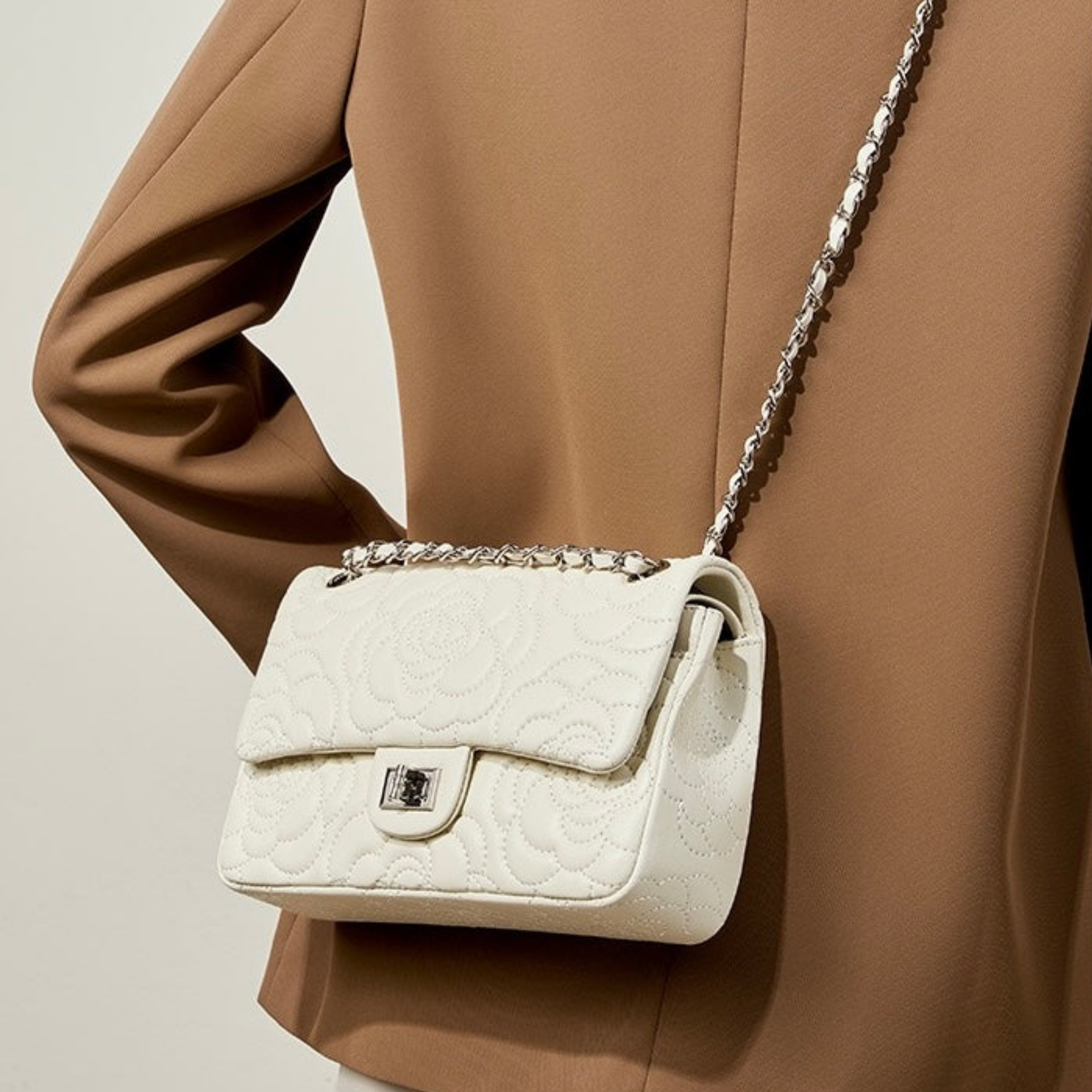 Ravienne Genuine Sheepskin Chain Crossbody Bag