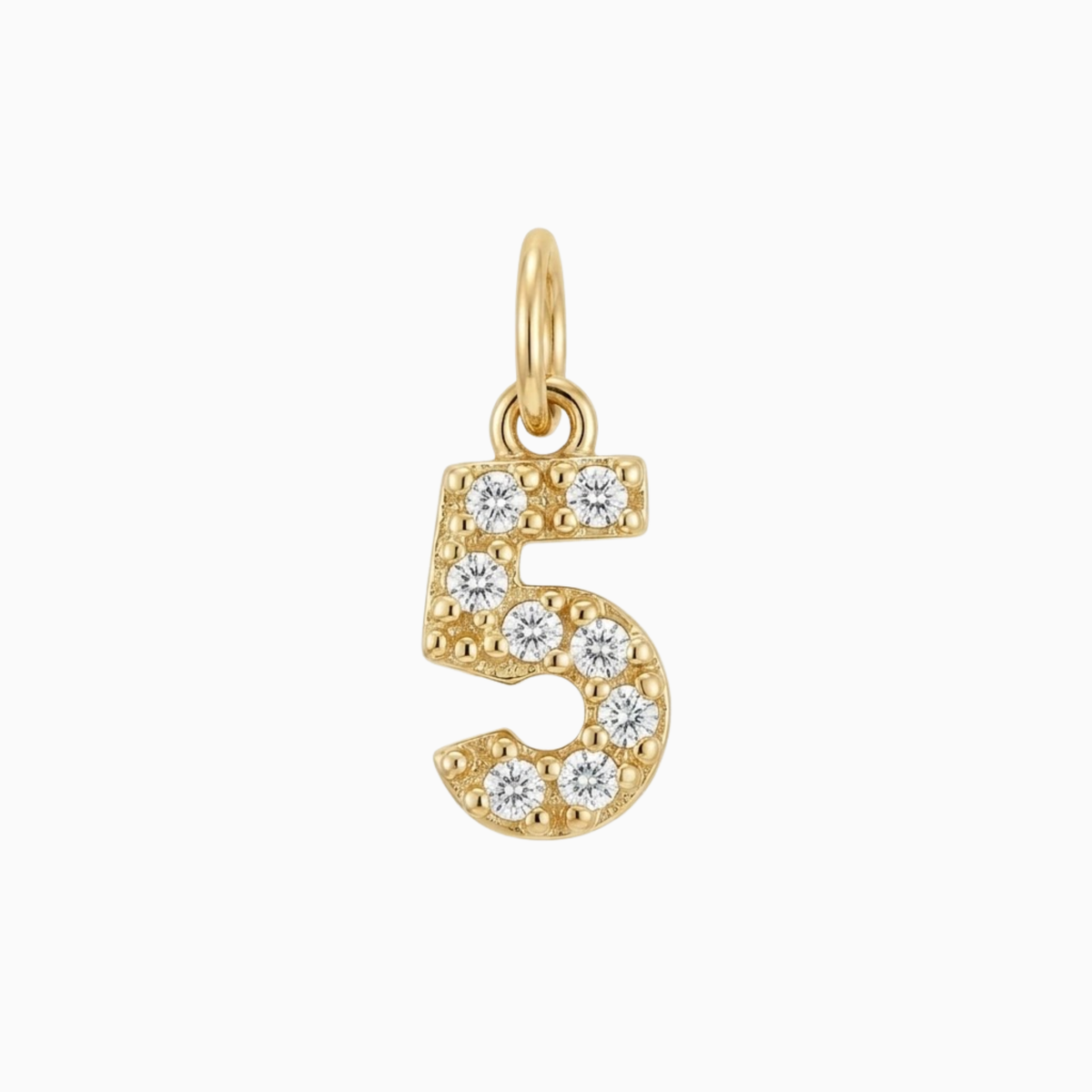 Breloques - Pendentif chiffre 5 orné de pierres