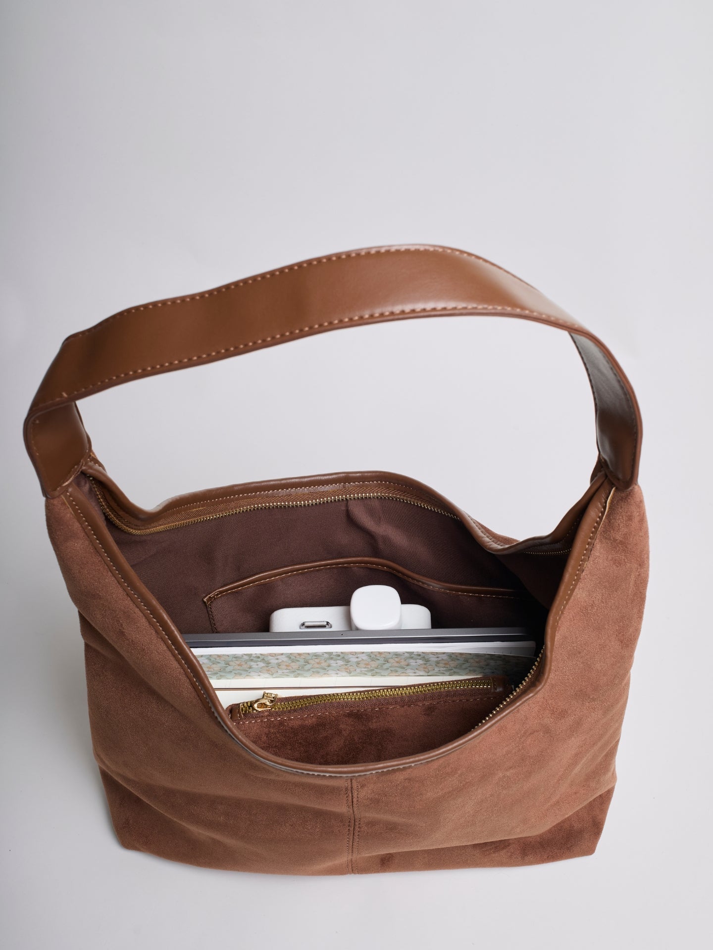 Elegant Vegan Leather Half-Moon Tote