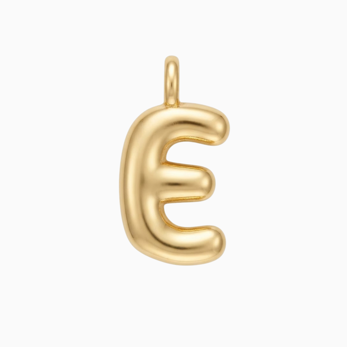 Charms - Gold Bubble Letter E Pendant