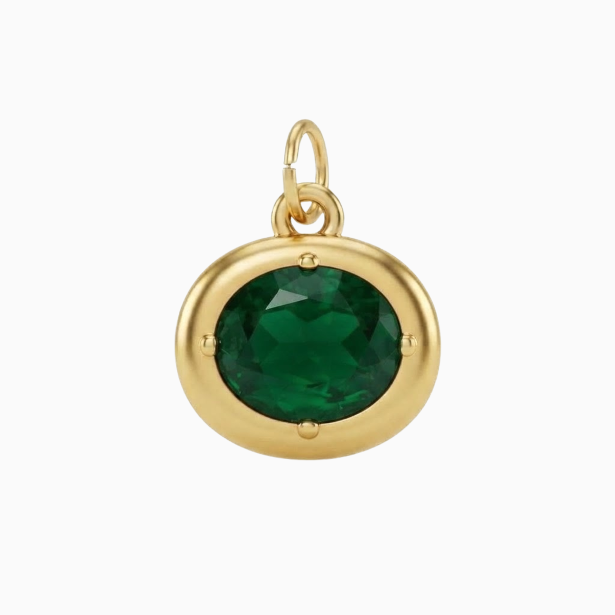 Breloques - Pendentif de pierre de naissance ovale taillée de mai