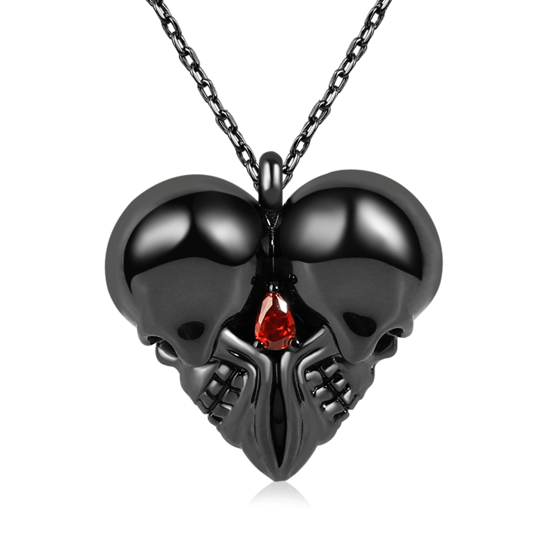 Eternal Love Skull Heart Necklace