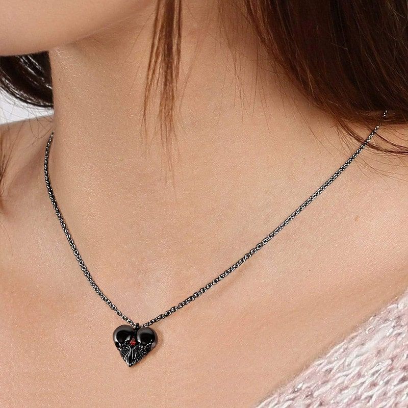 Eternal Love Skull Heart Necklace