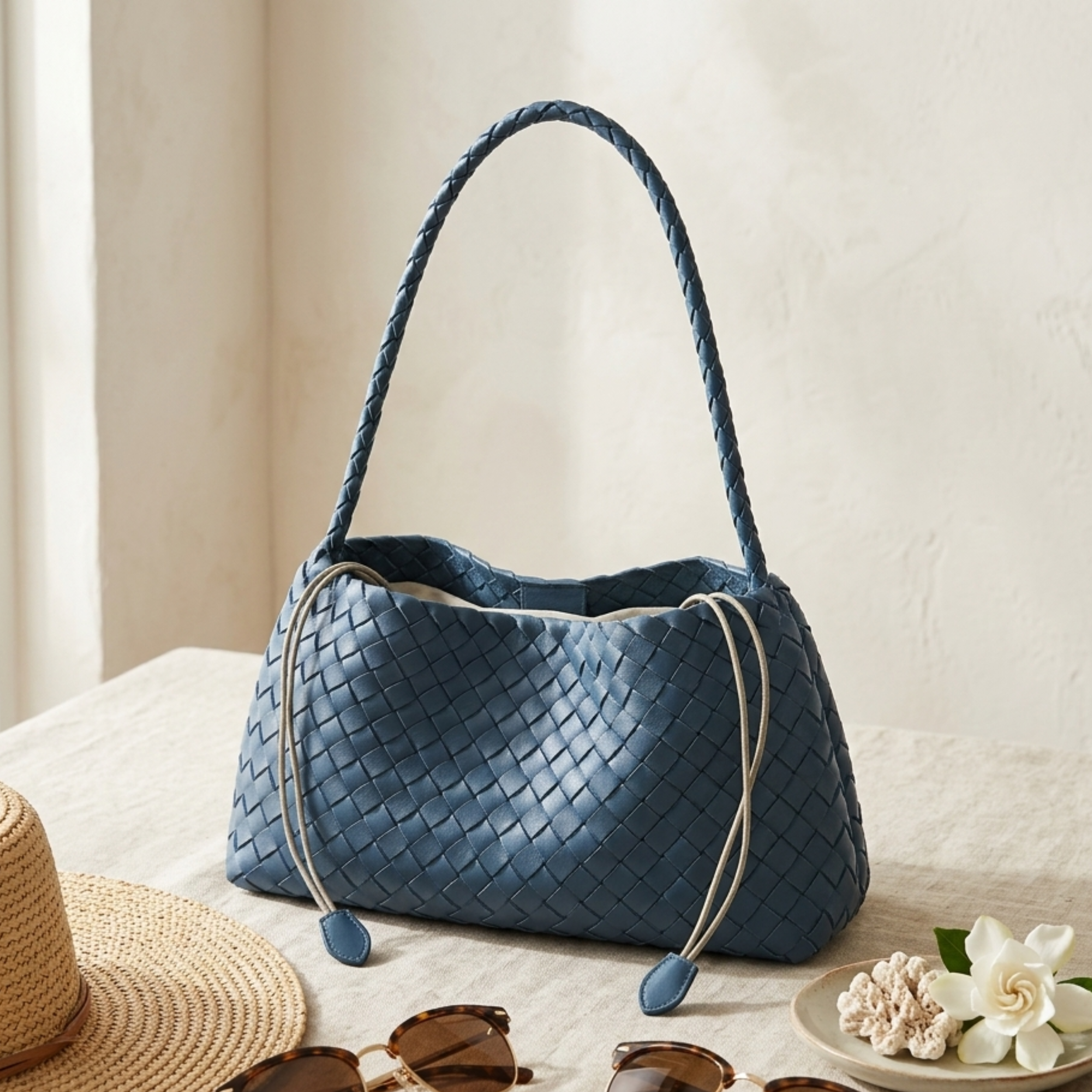 Artisan Handwoven Basket Sailboat Bucket bag - Sustainable Bag