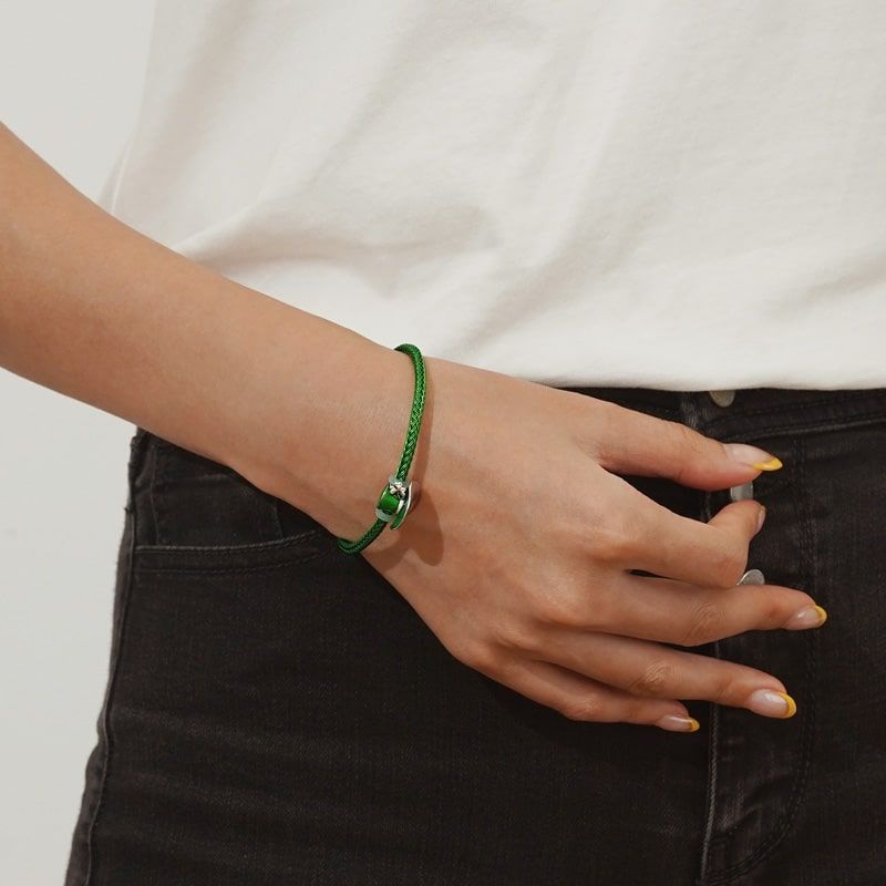 Emerald Elegance Charm Bracelet