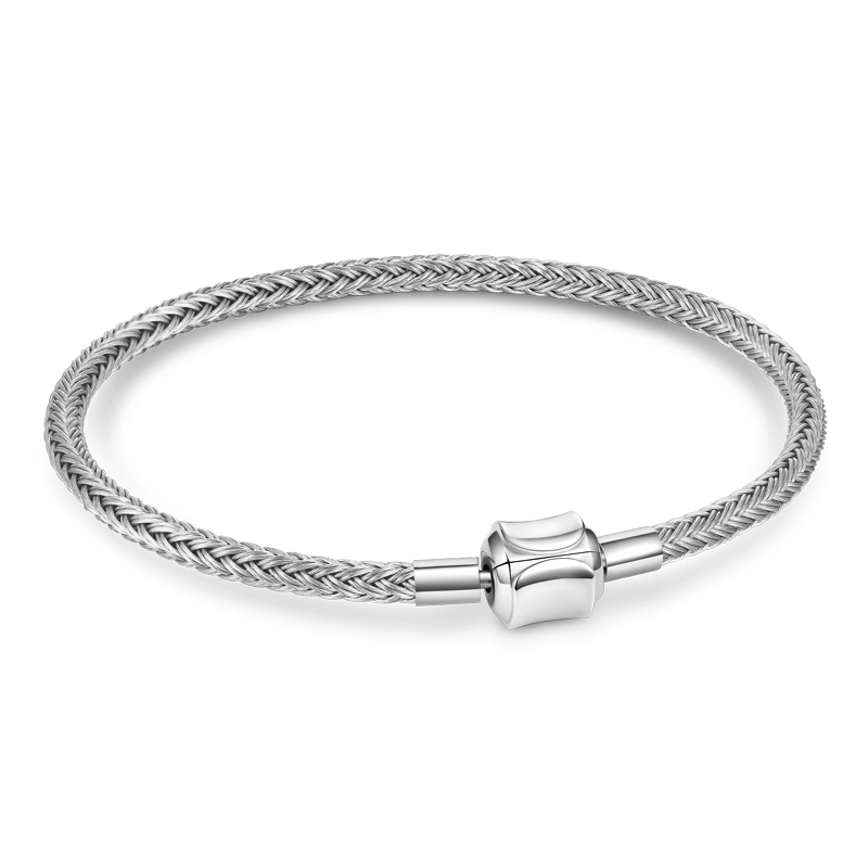 Elegant Grey Charm Bracelet with Secure Stoppers