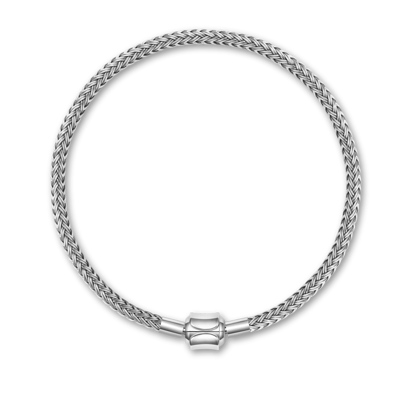Elegant Grey Charm Bracelet with Secure Stoppers