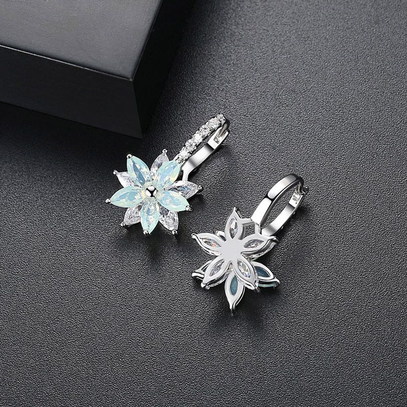 Blossom Glow Crystal Flower Dangle Earrings