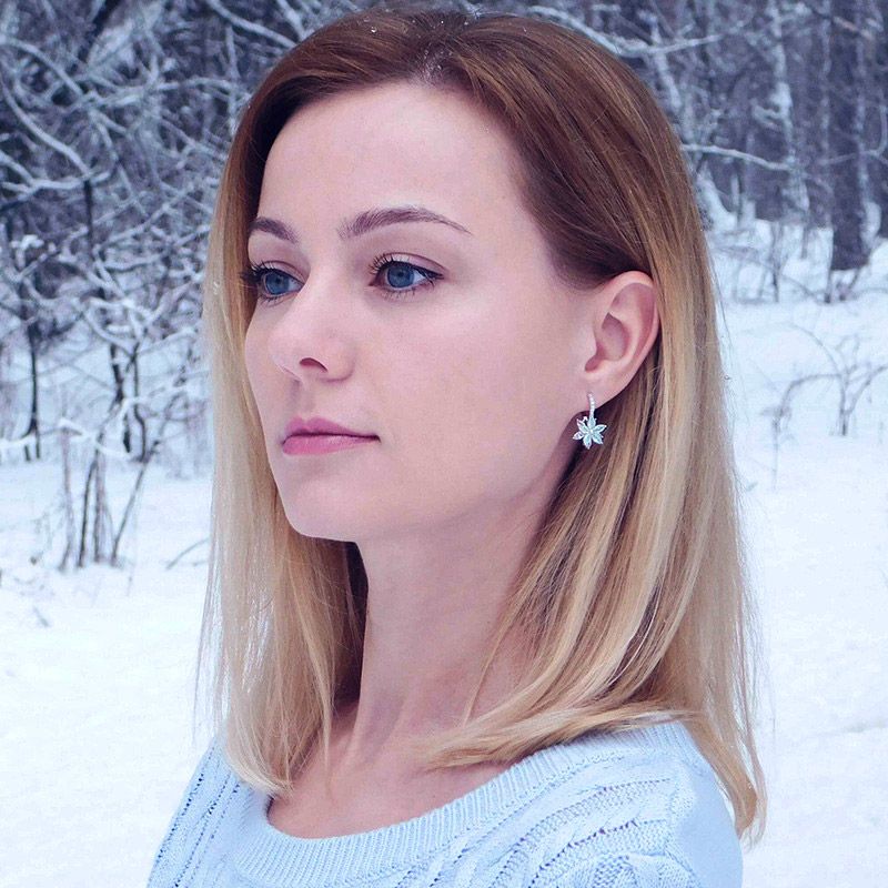Blossom Glow Crystal Flower Dangle Earrings