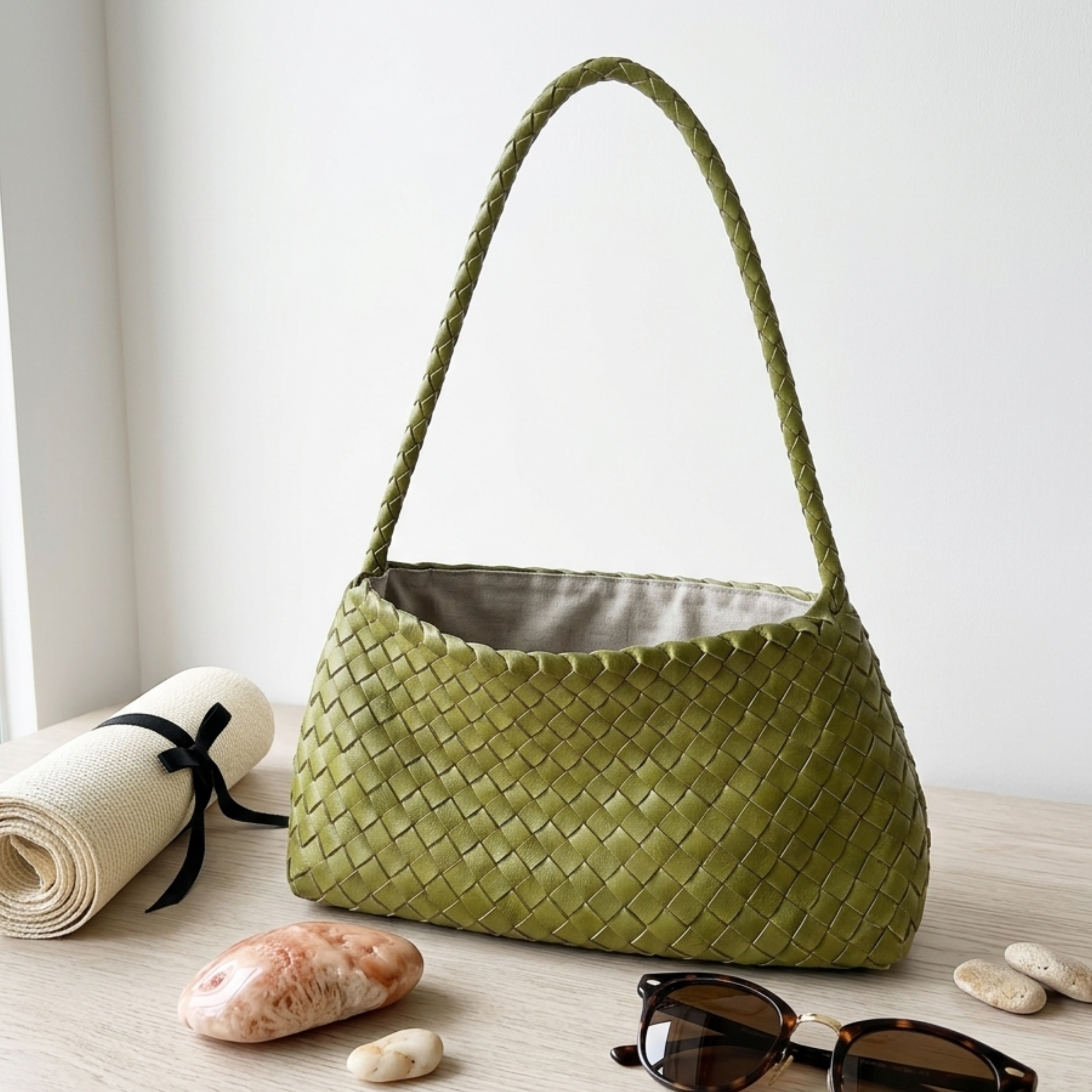 Artisan Handwoven Basket Sailboat Bucket bag - Sustainable Bag