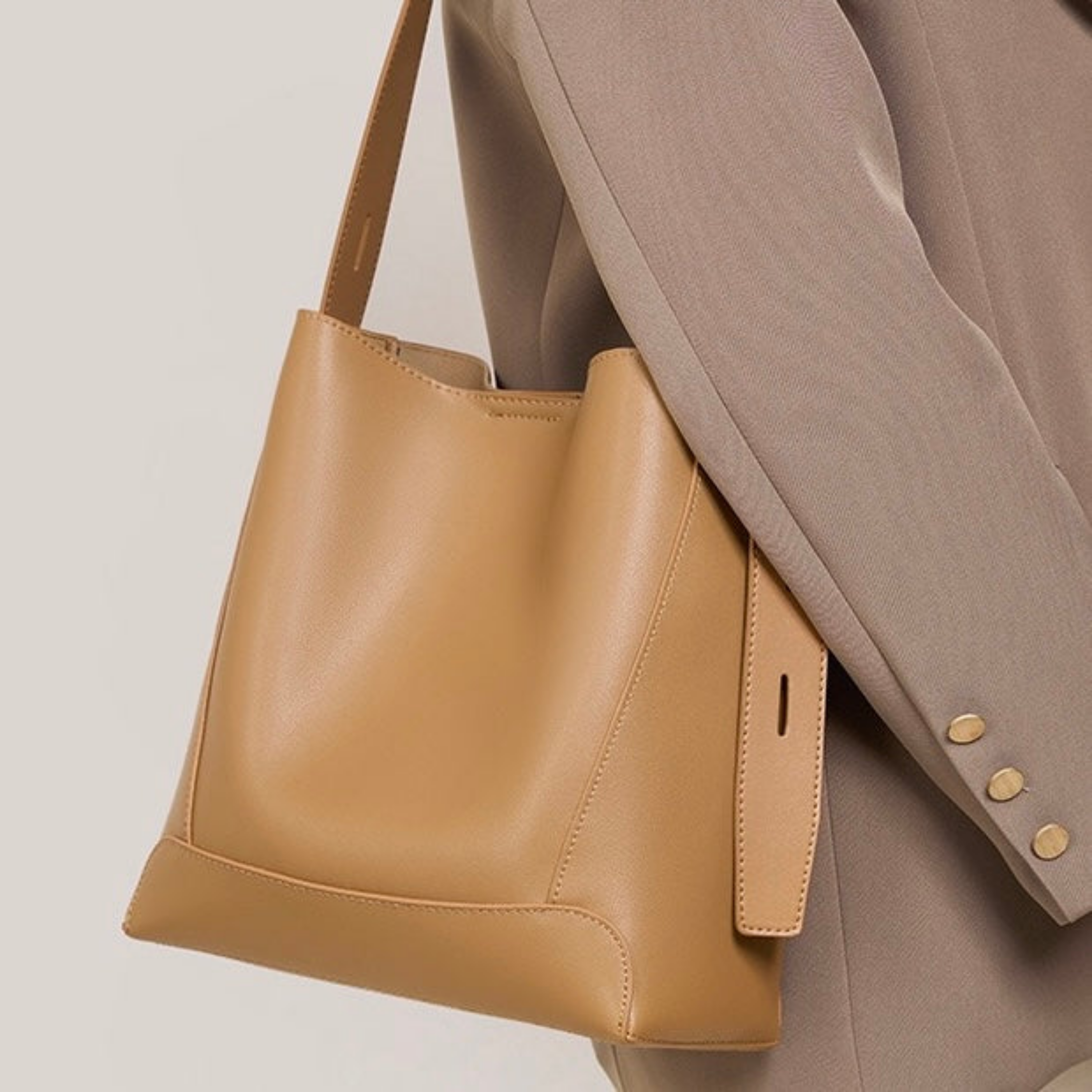 Ardena Genuine Leather Crossbody & Shoulder Oversized Bucket Bag