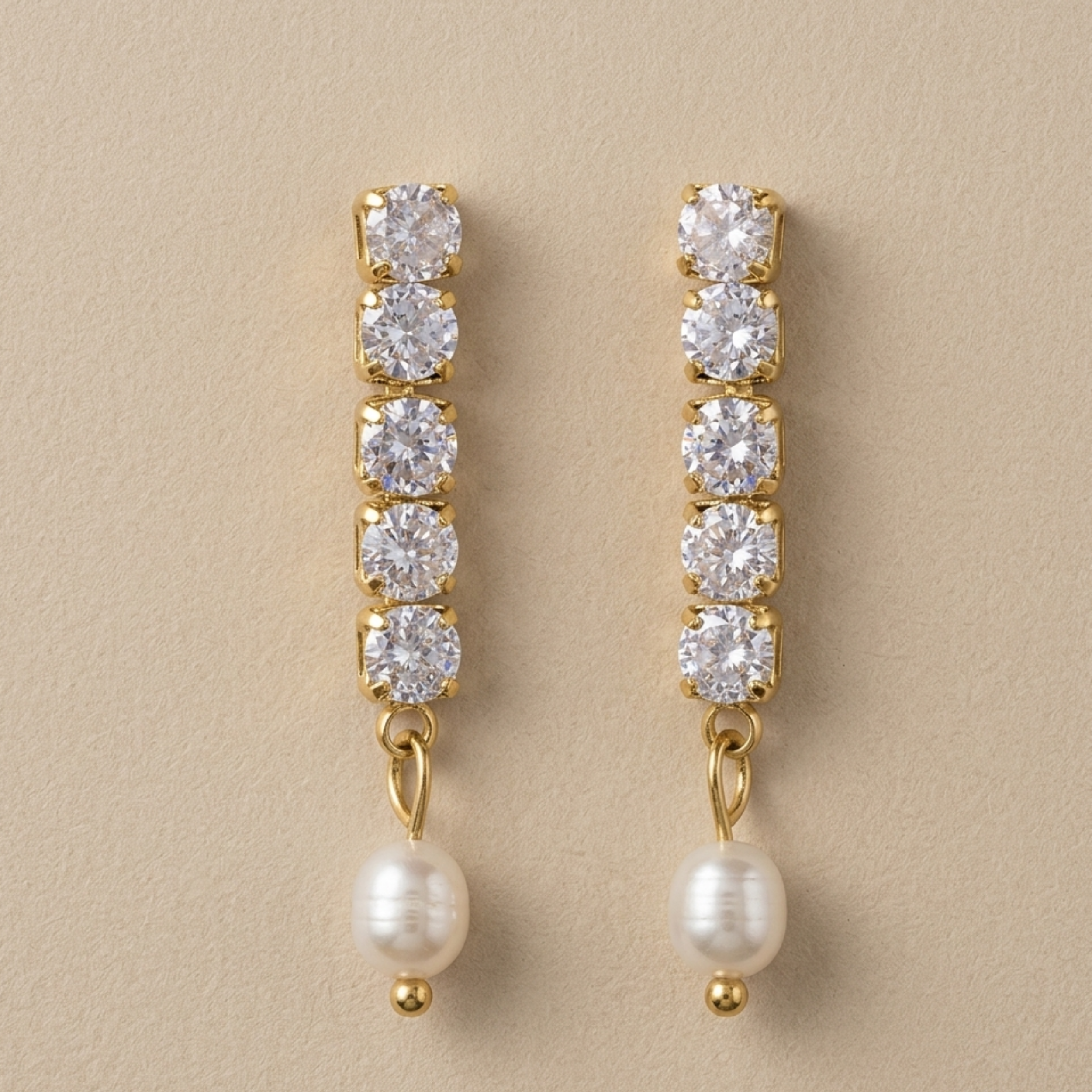 Daphne Pearl Drop Diamond Elegance Earrings