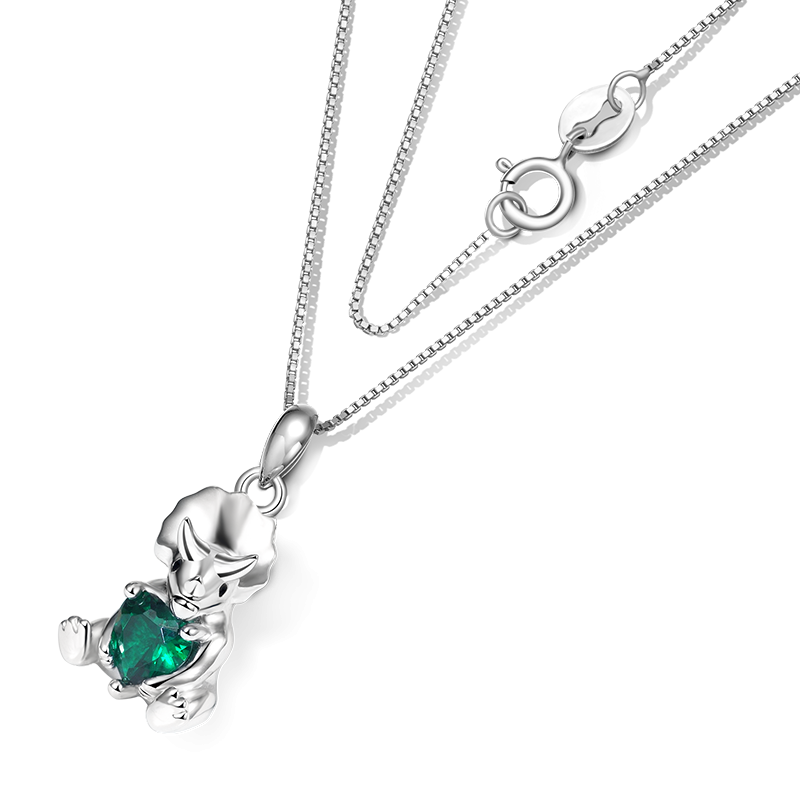 Triceratops Heart Embrace Necklace