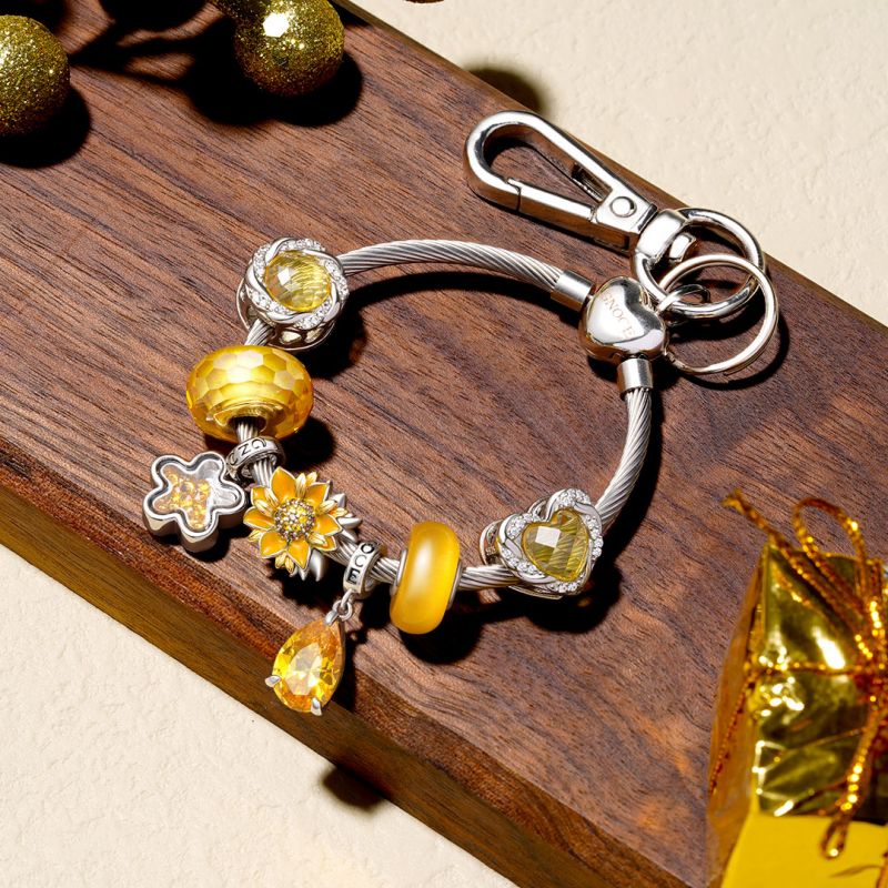 Elegant CharmKeeper Stainless Steel Keychain